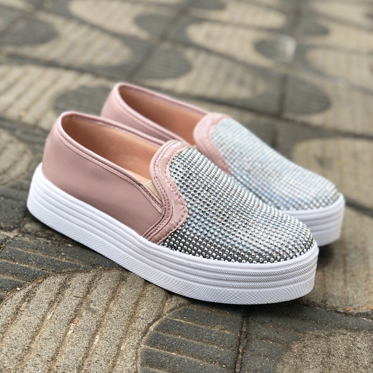 tenis slip on plataforma feminino