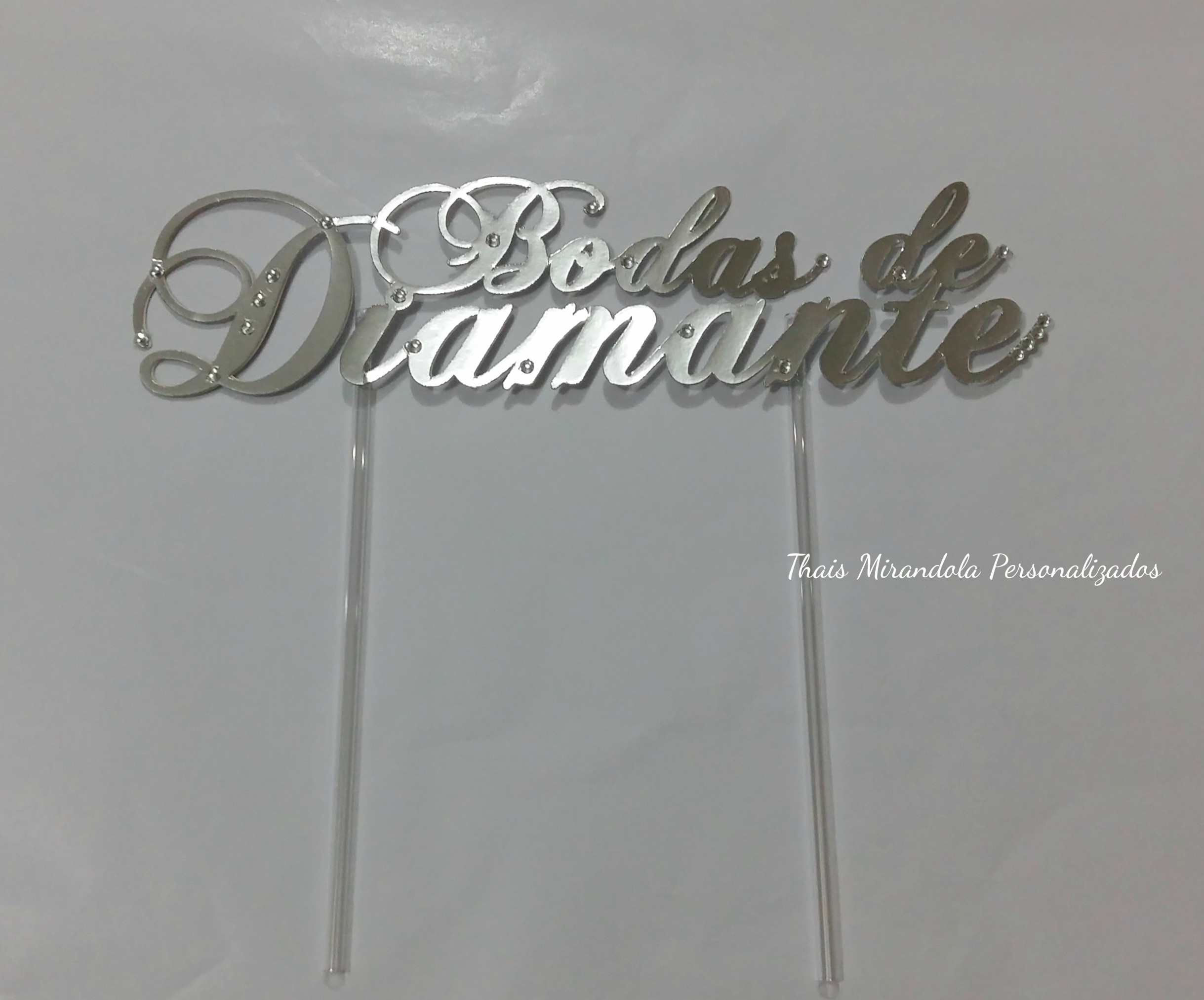 Topo De Bolo Bodas De Diamante No Elo7 Thais Mirandola Personalizados C6bd96