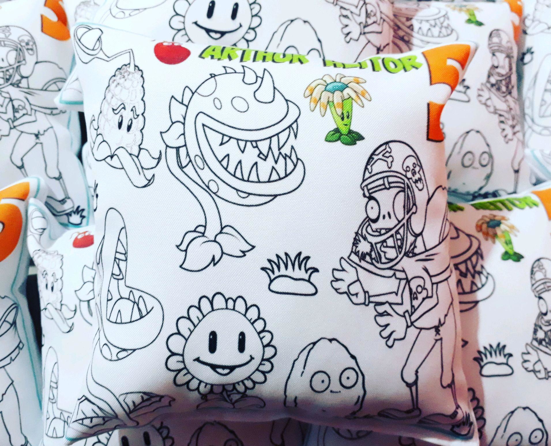 almofada colorir plantas vs zumbis no elo7 mv artes personalizadas