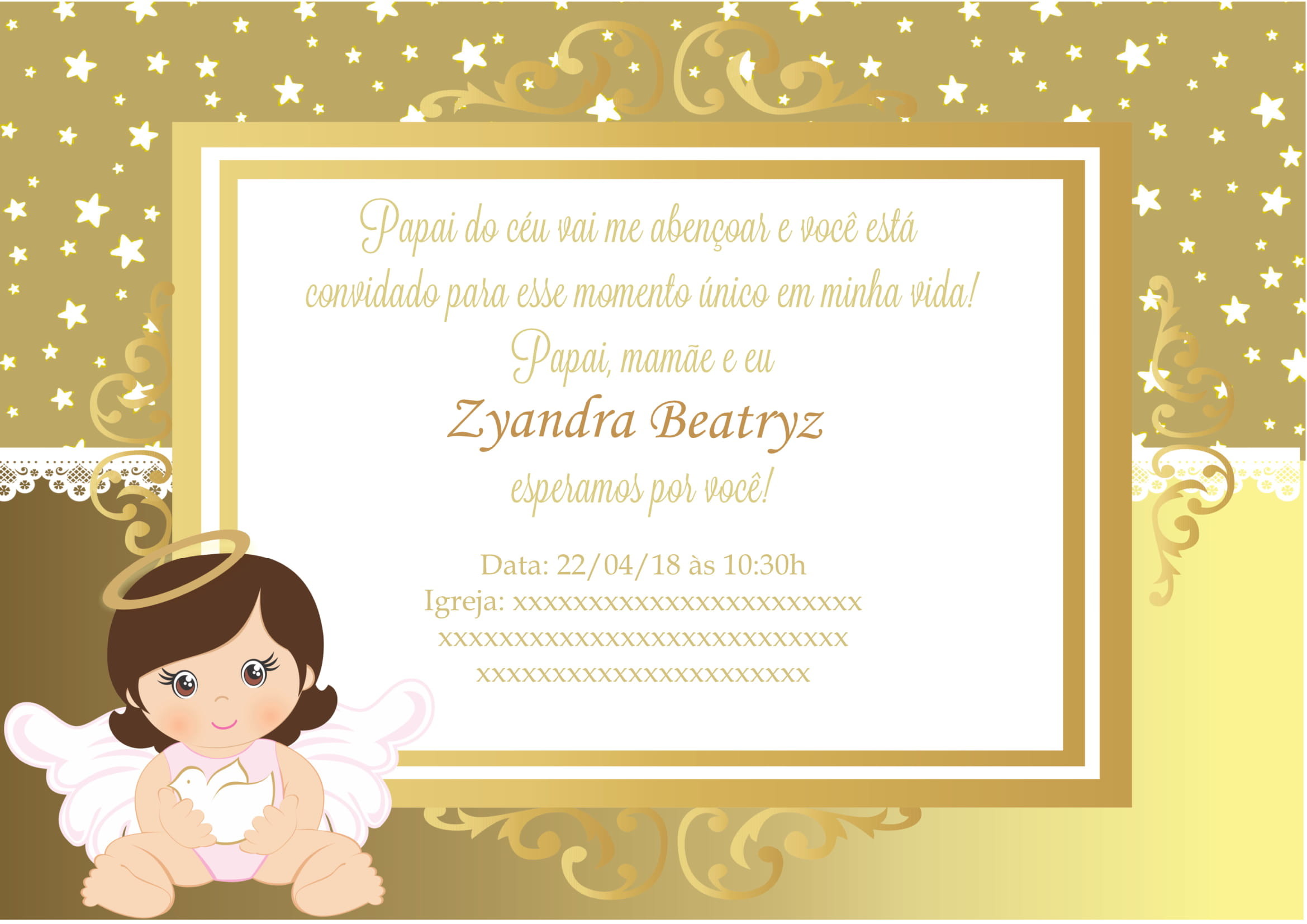 convite virtual para rede socias batizado menina elo7 moldura convite de batizado para imprimir gratis