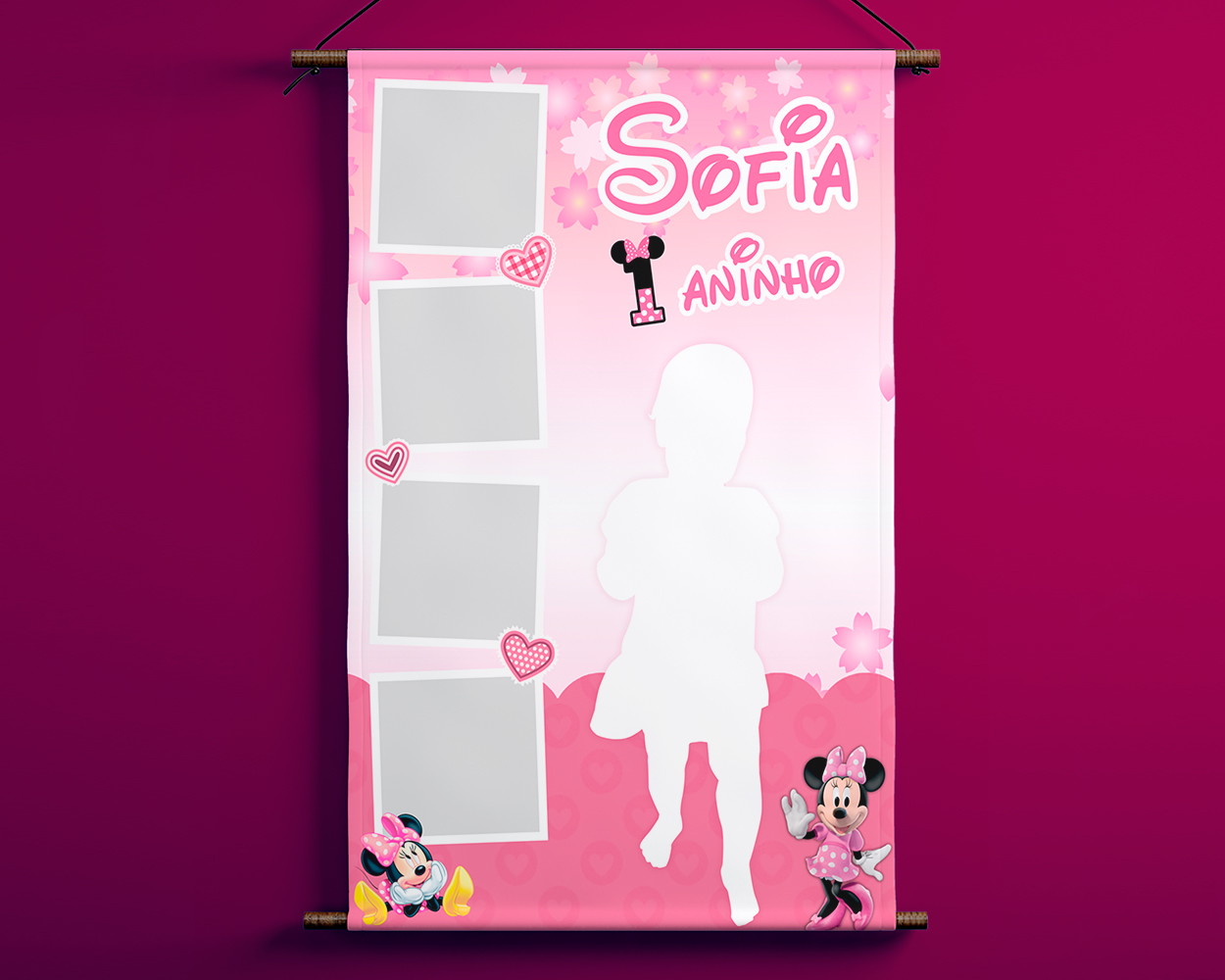 banner minnie rosa elo7