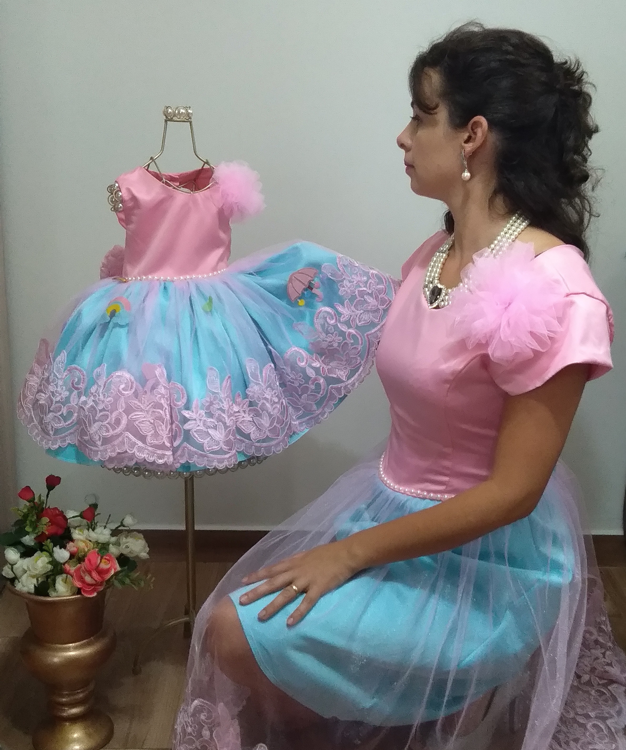 vestido chuva de amor mae e filha