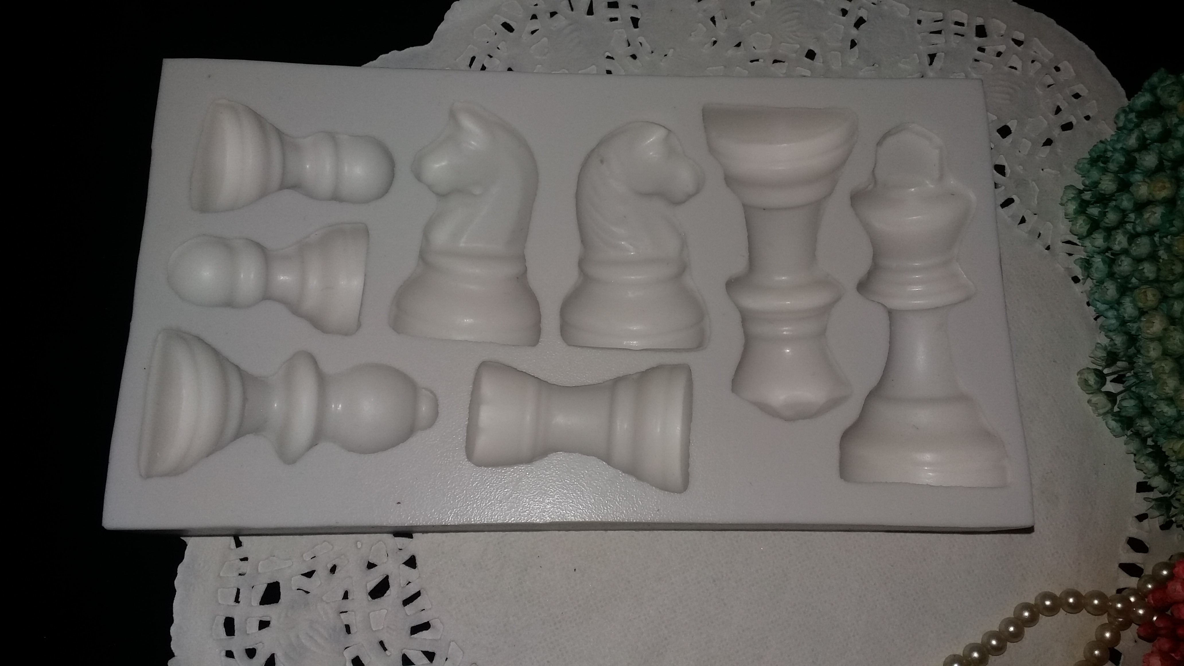 Peças De Xadrez (6 Conjuntos) Molde De Silicone Vela