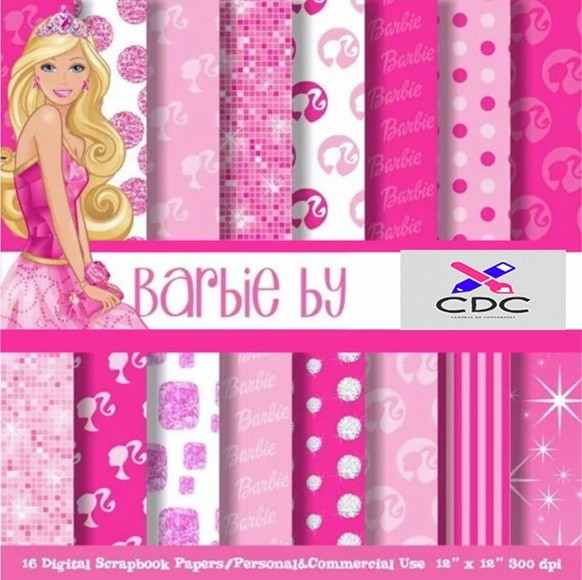 barbie scrapbook paper