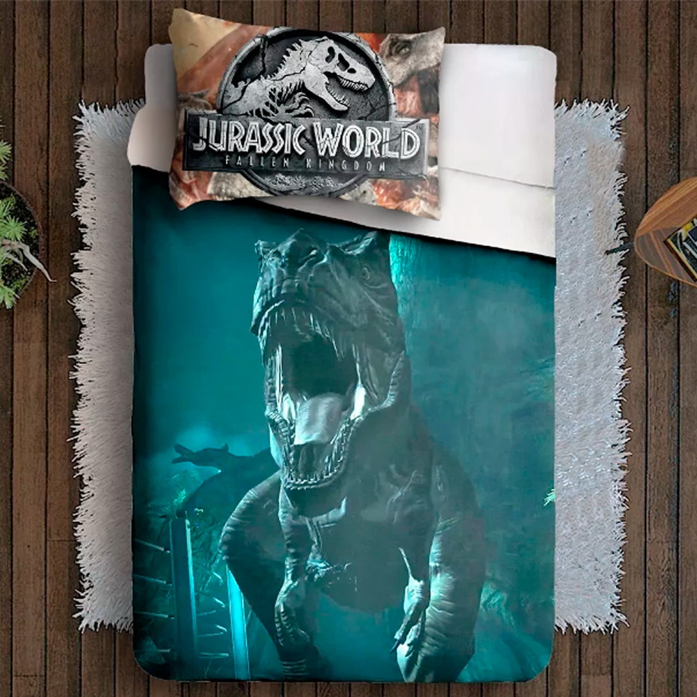 Jogo de Cama Solteiro - Jurassic World Dinossauros Rex Filme