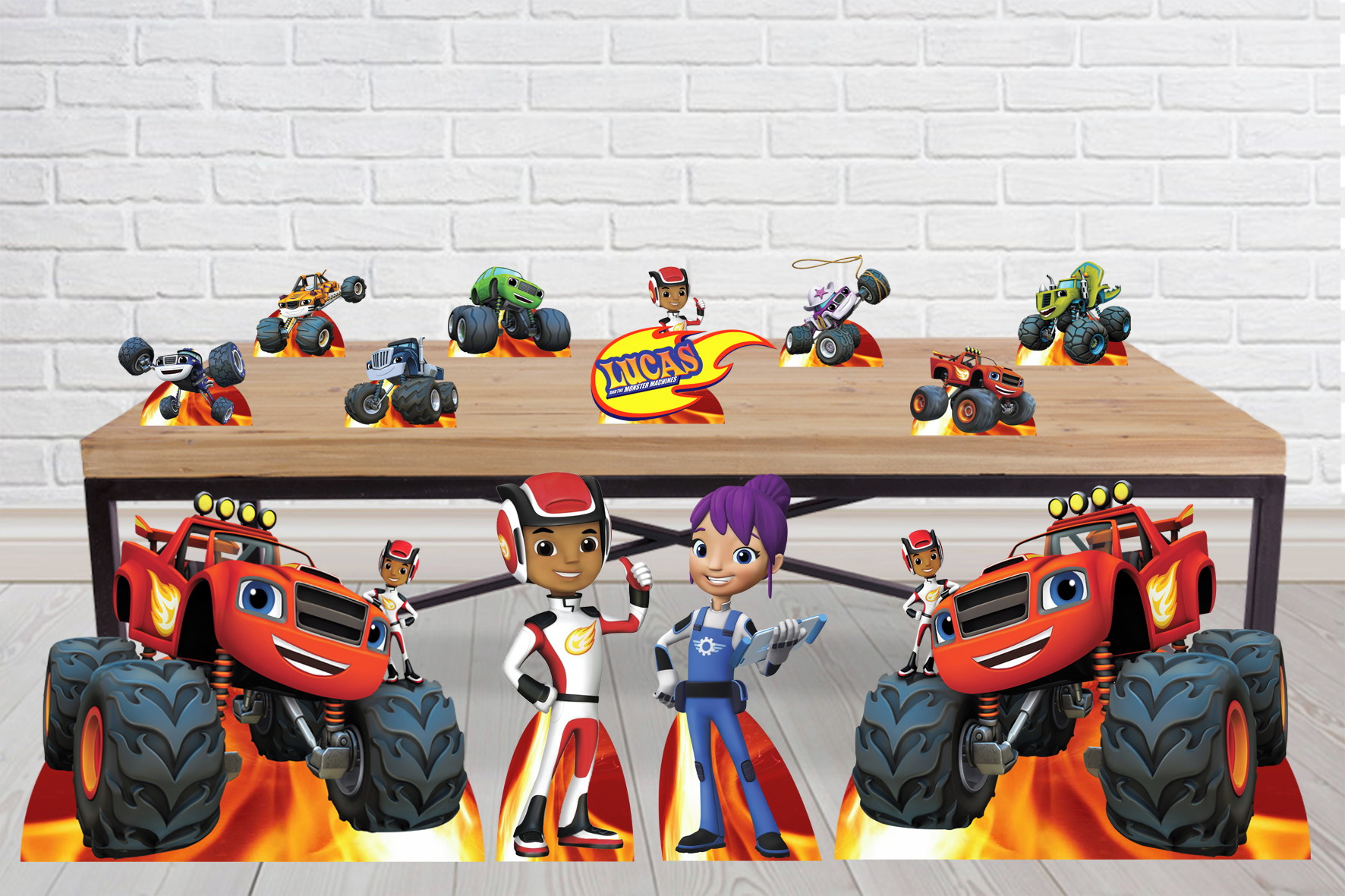 Display de mesa Blaze and the monster machine 27cm - Carro verde