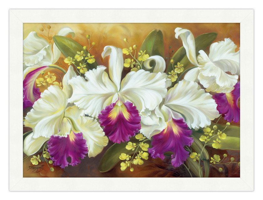 Quadro 80x60 - Flores Orquidea Branca e Roxa | Elo7