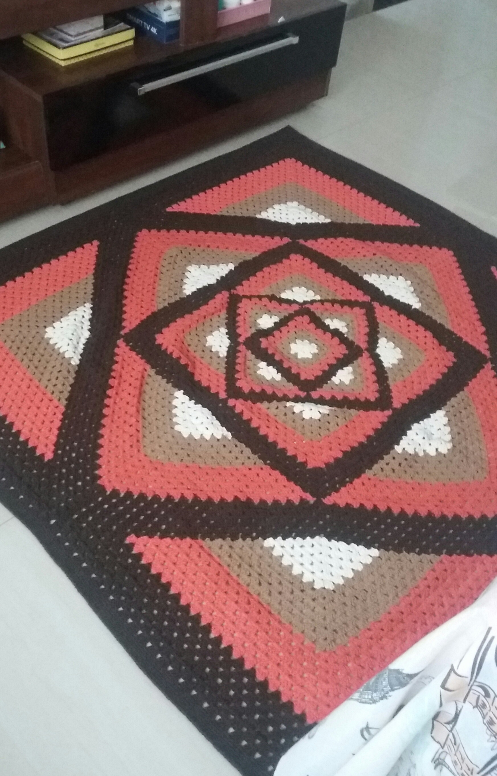 tapete caleidoscópio de croche