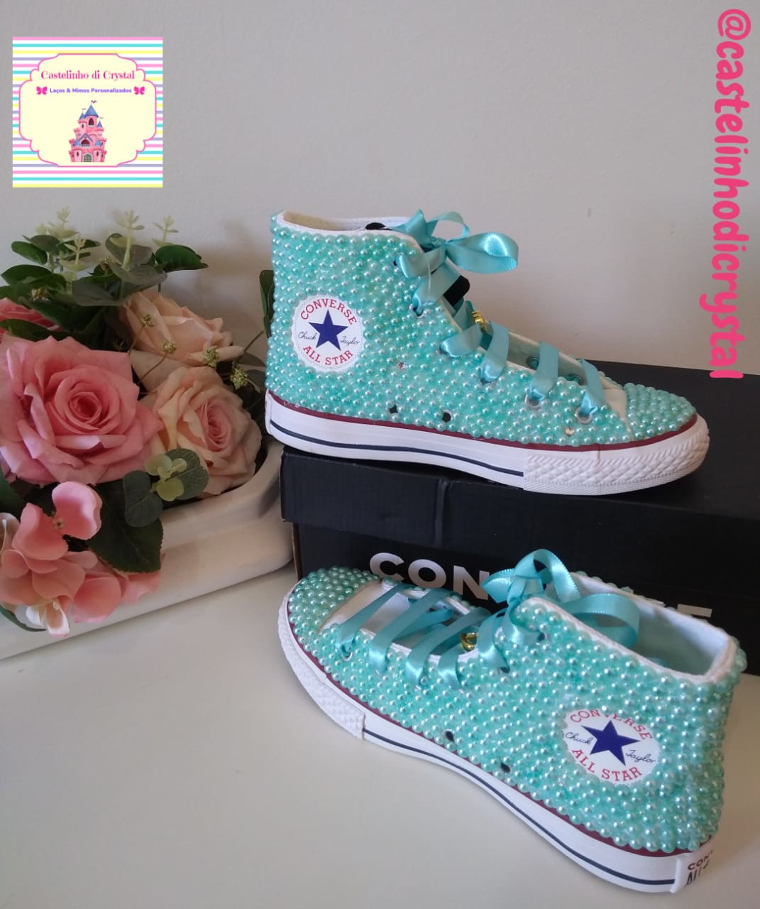all star azul turquesa cano medio