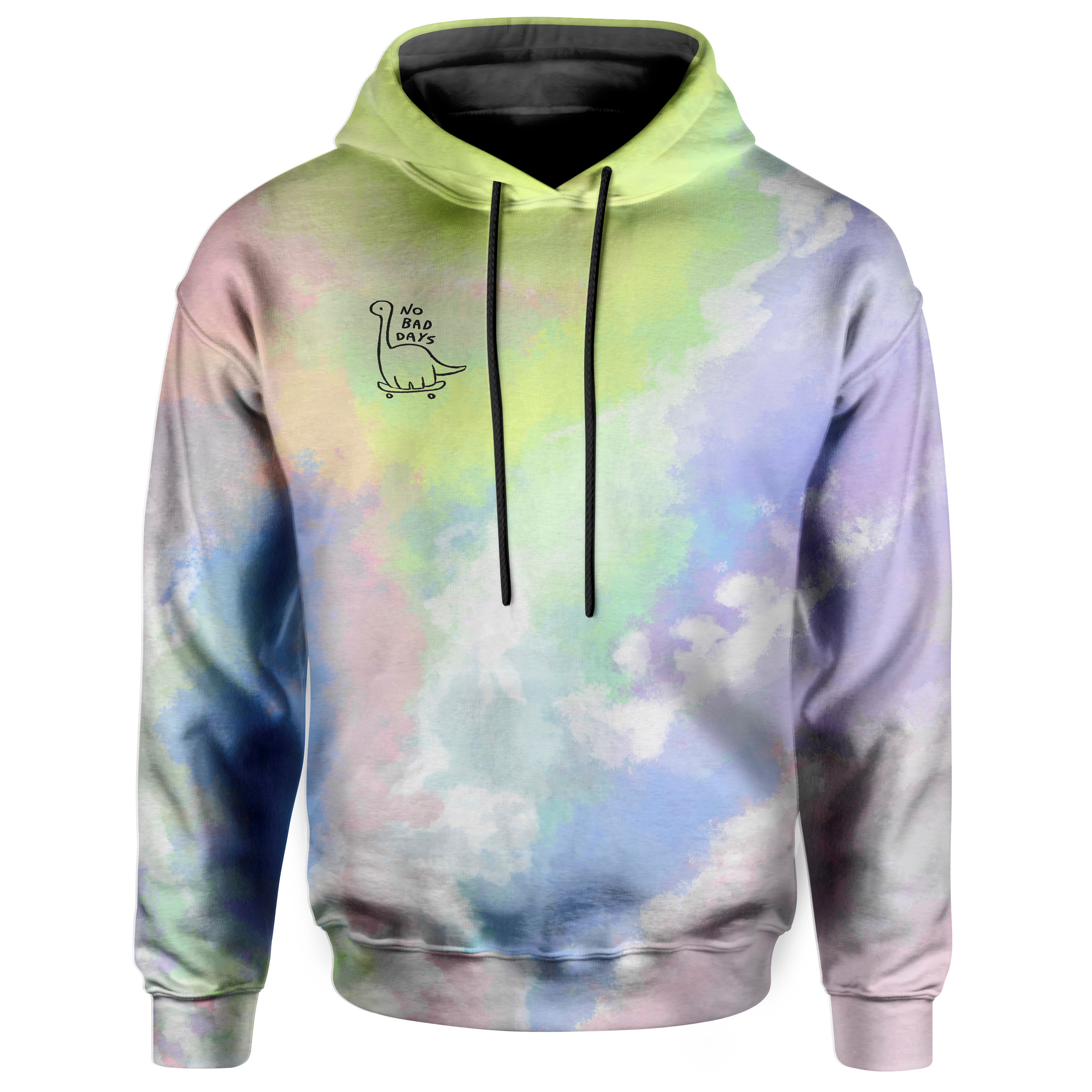 blue white tie dye moletom com capuz