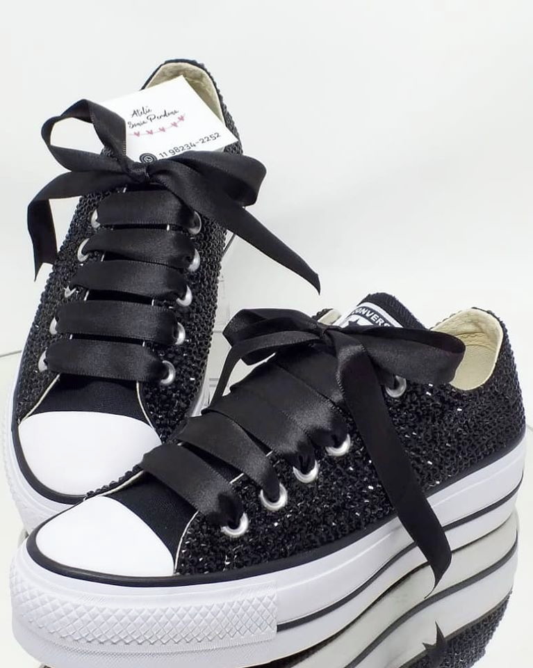 all star plataforma cano alto preto