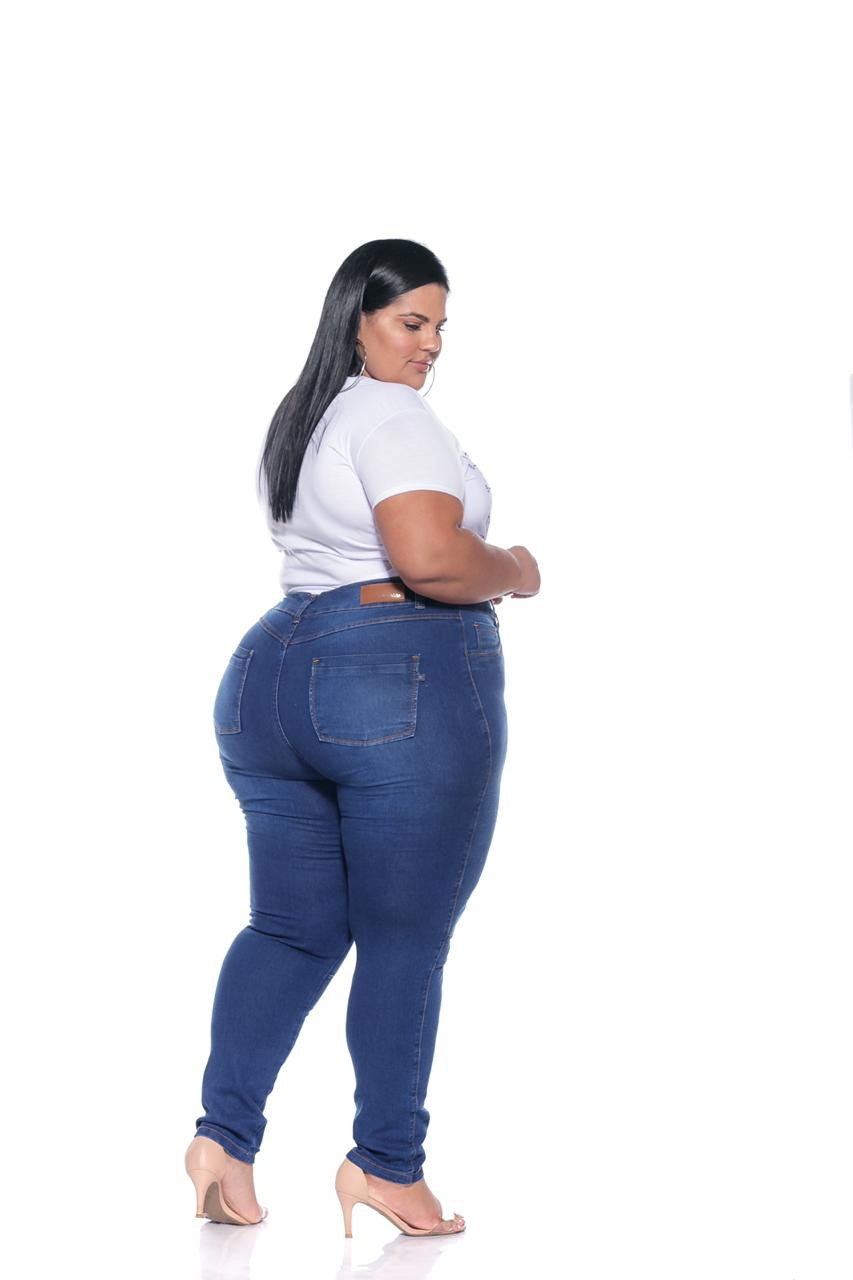 calça jeans com strech feminina