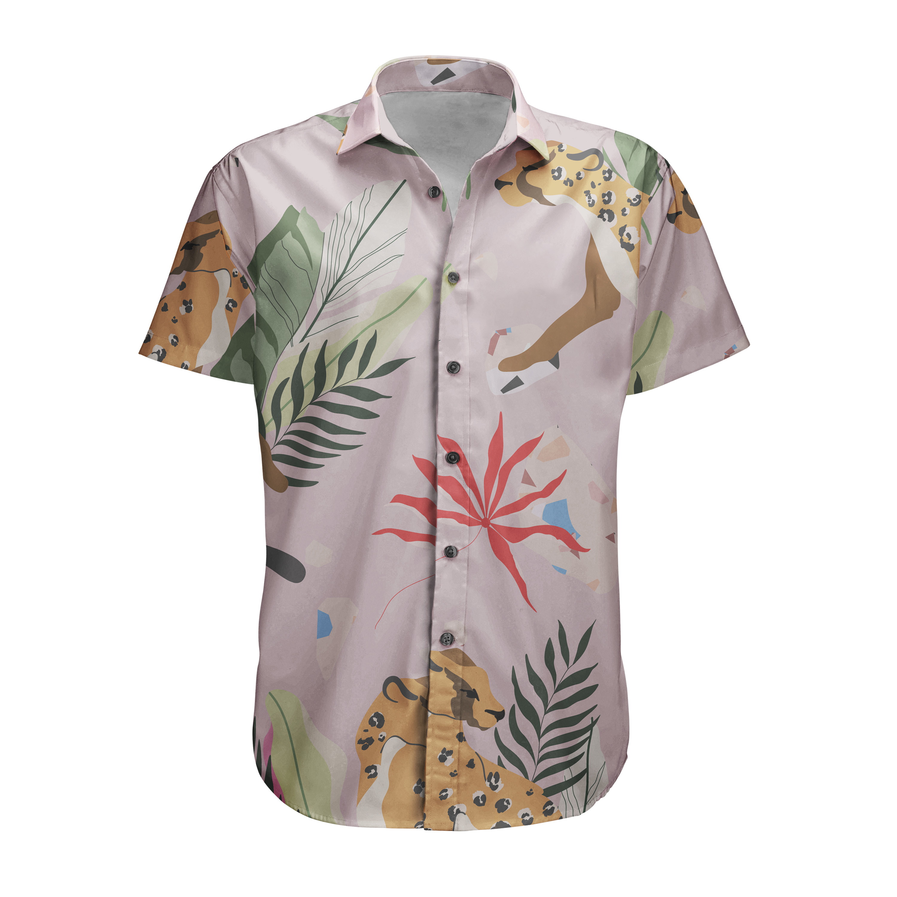 Camisa Botão Animal Print Leopardo Floral Color Vintage no Elo7 | Trust  (13F6BCC)
