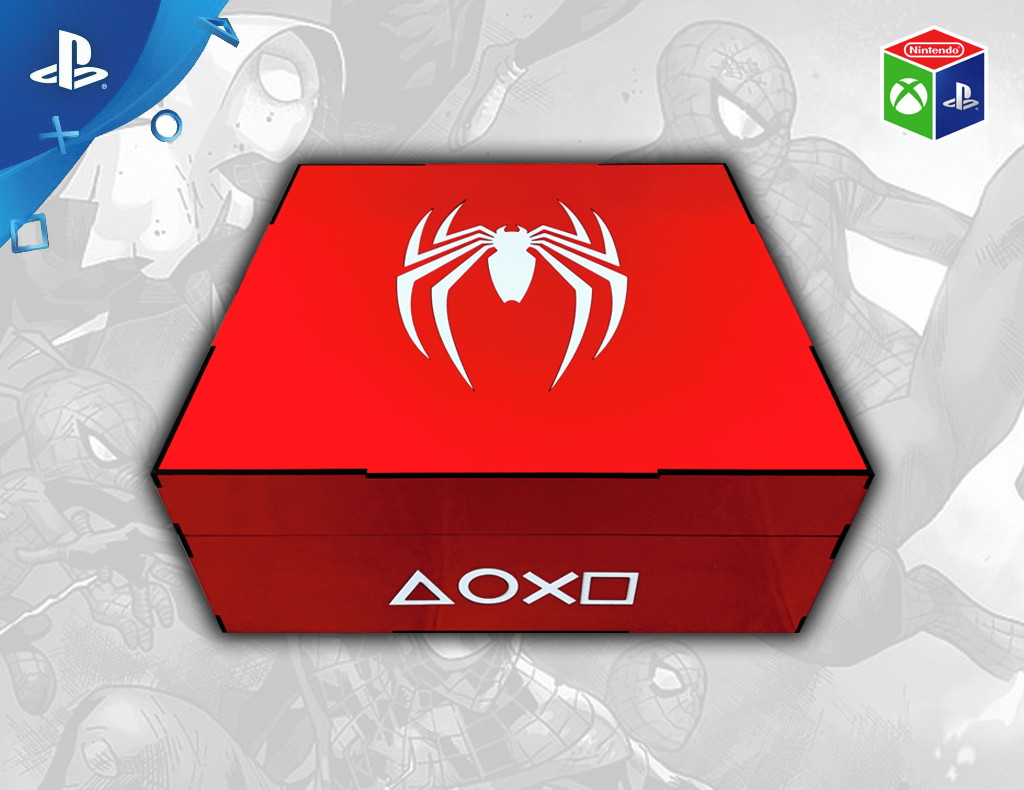 Porta jogos PS3/PS4/PS5 Spiderman (40 jogos e 2 controles)