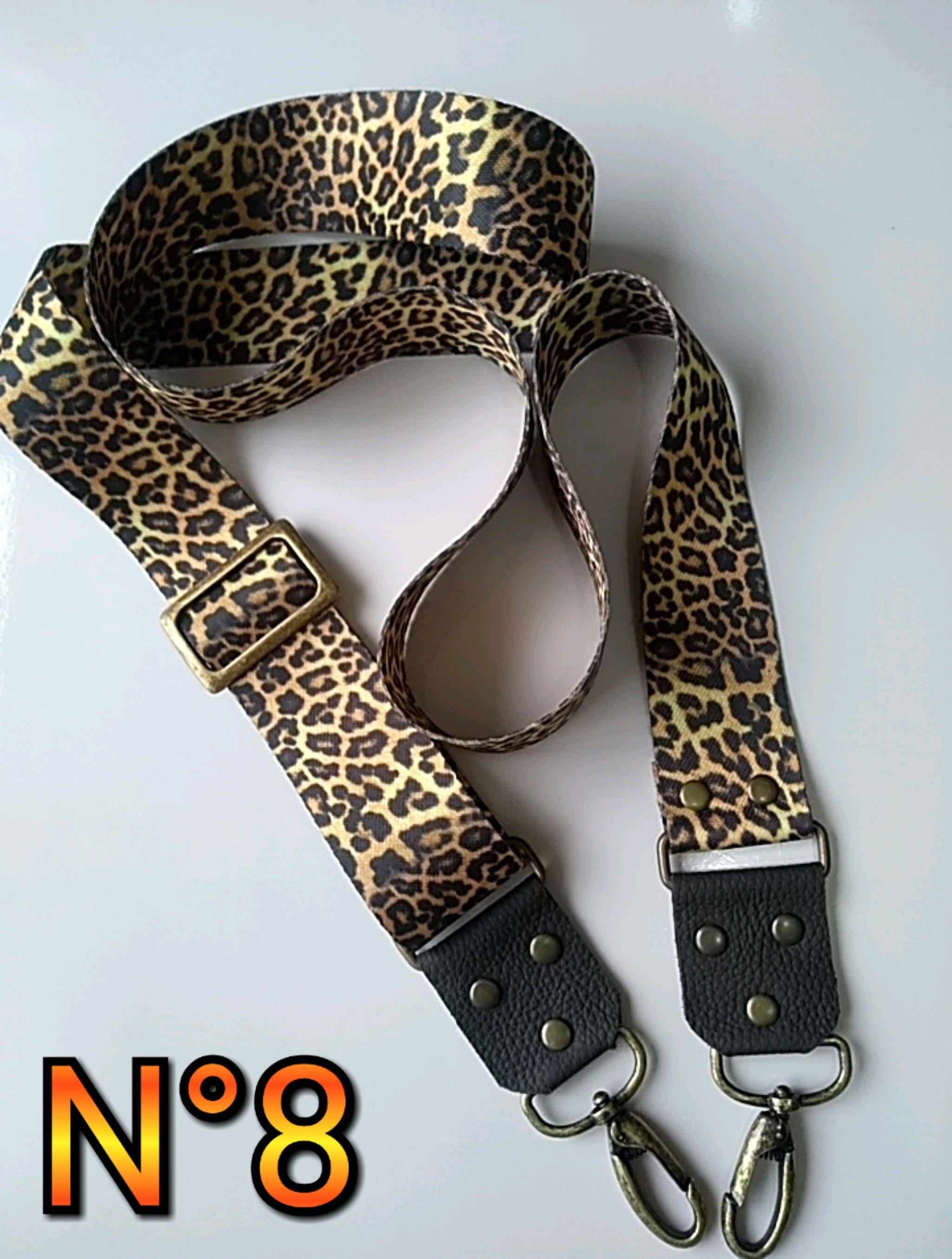 black bolsa with leopard print strap