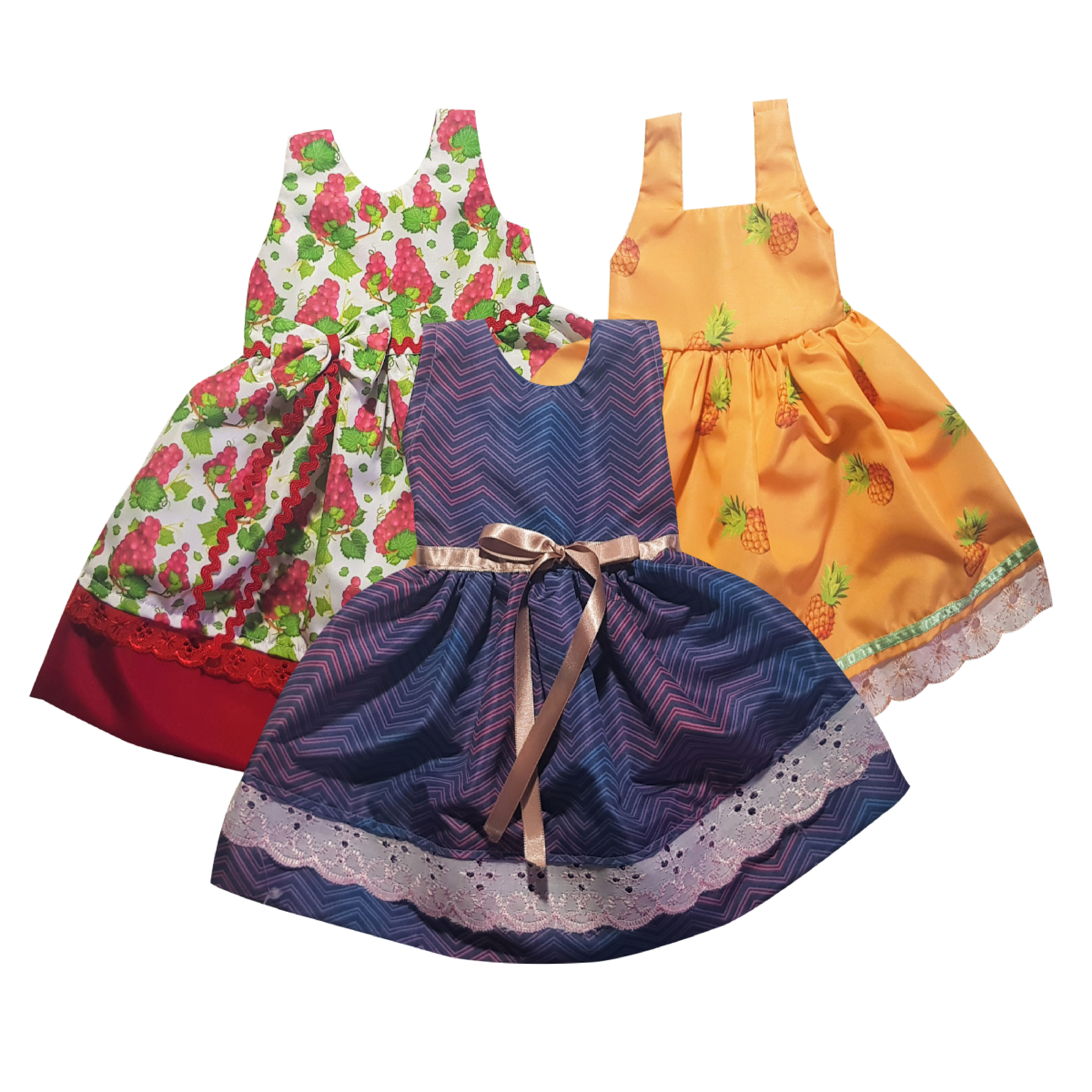 Kit Com 2 Vestidos De Bebê Reborn Katitus Boneca