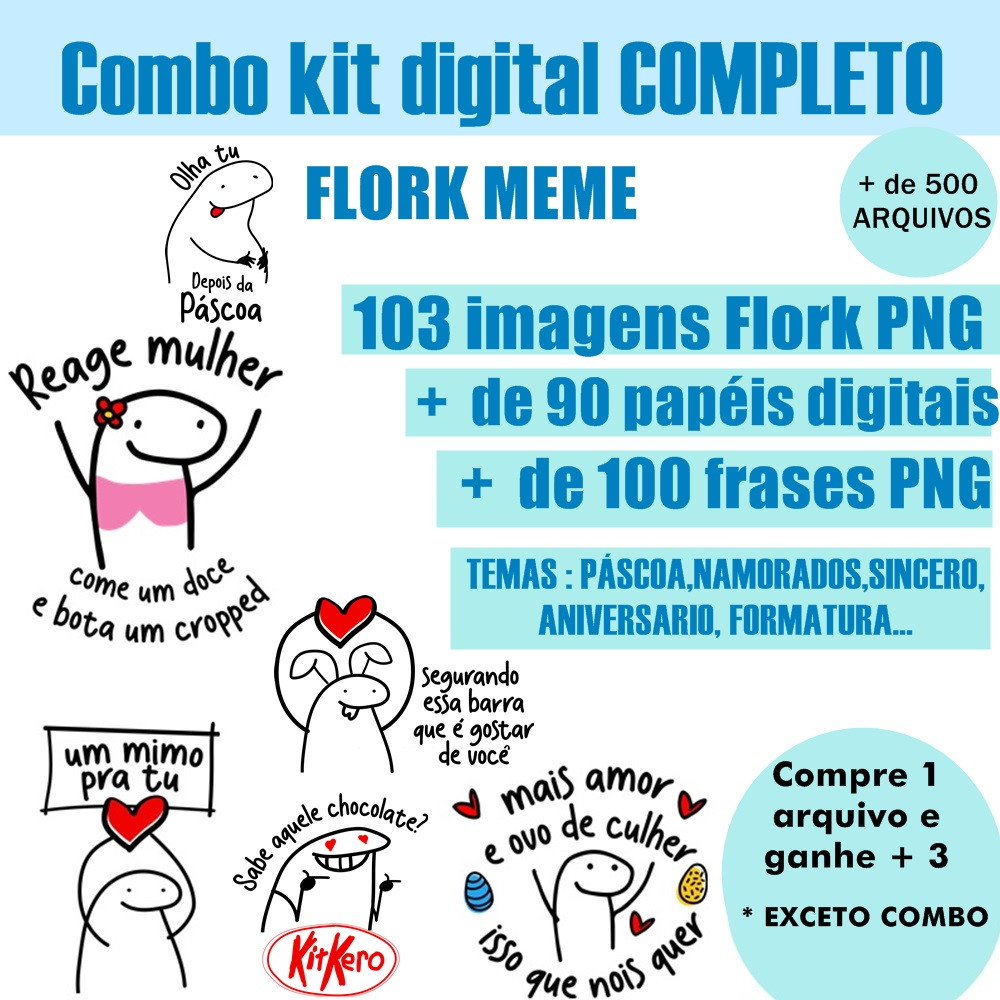 Florks Kit Arquivo Digital PNG Frases Meme Bento Cake