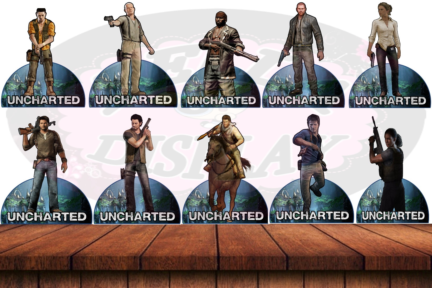 Uncharted displays kit 10 peças