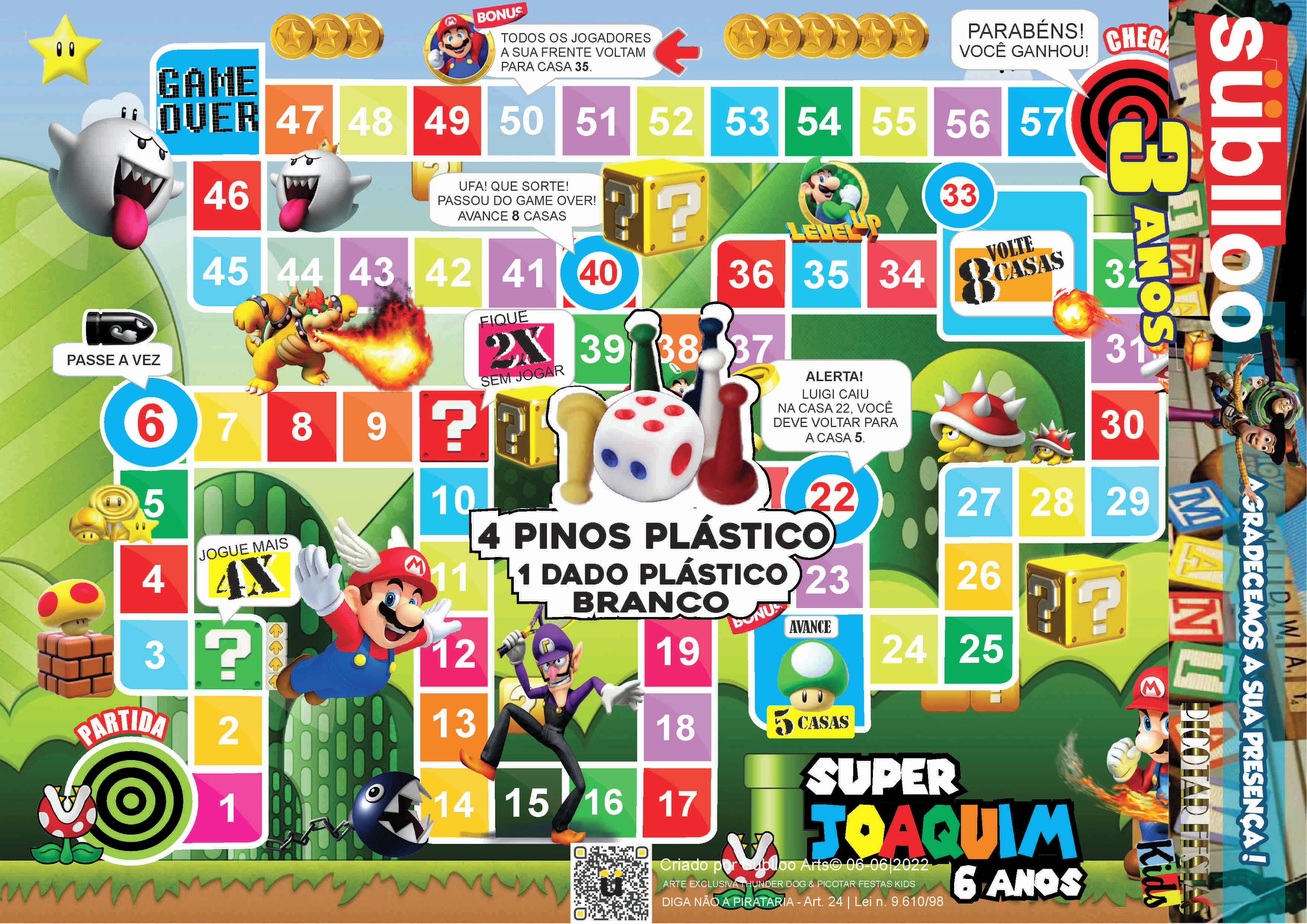 Oblee Marketplace  20 Jogos de Tabuleiro Super Mario 30 x 40cm