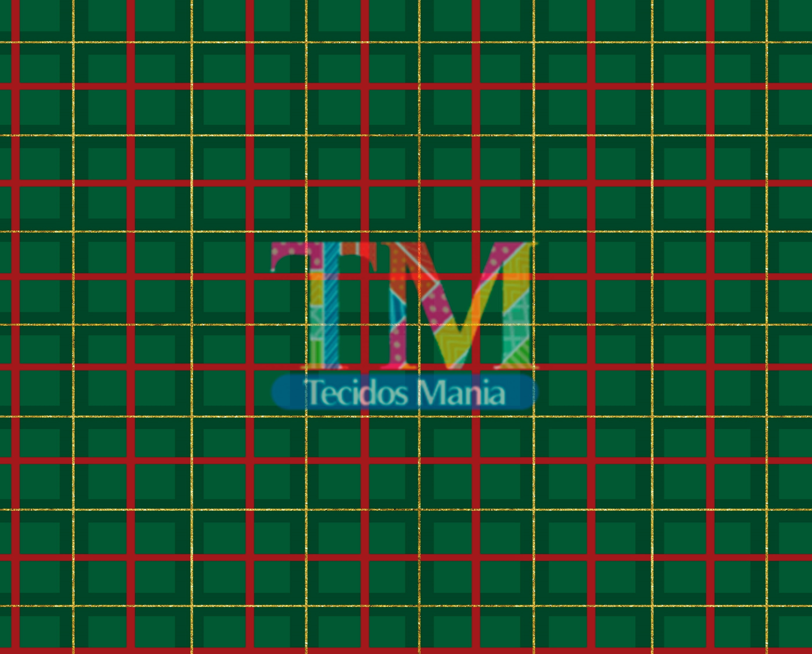 Tecido Tricoline Mista Xadrez Vermelho e Preto