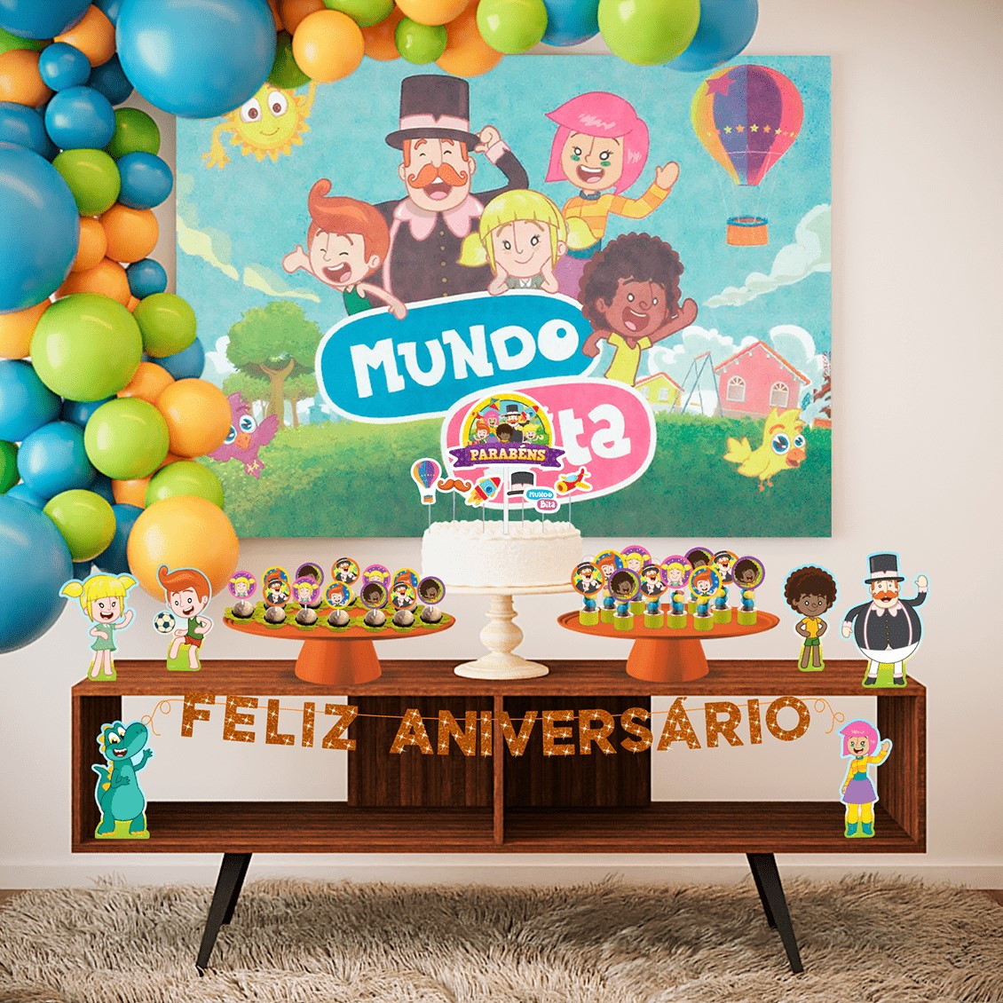 Kit Festa Fácil Decoração Aniversário 39 Pçs - Mundo Bita 