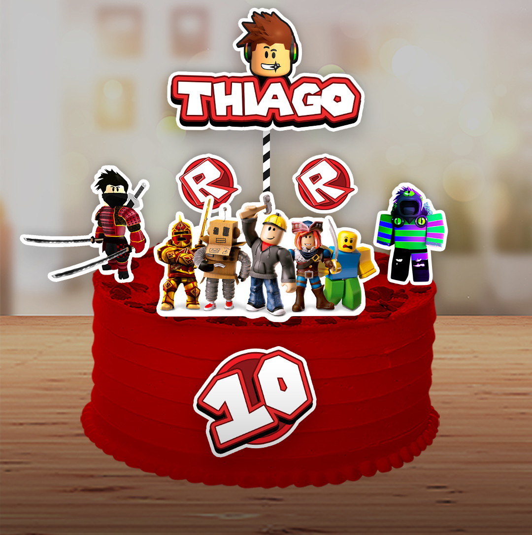 TEMAS PERSONALIZADOS - ROBLOX - Topo de bolo Roblox