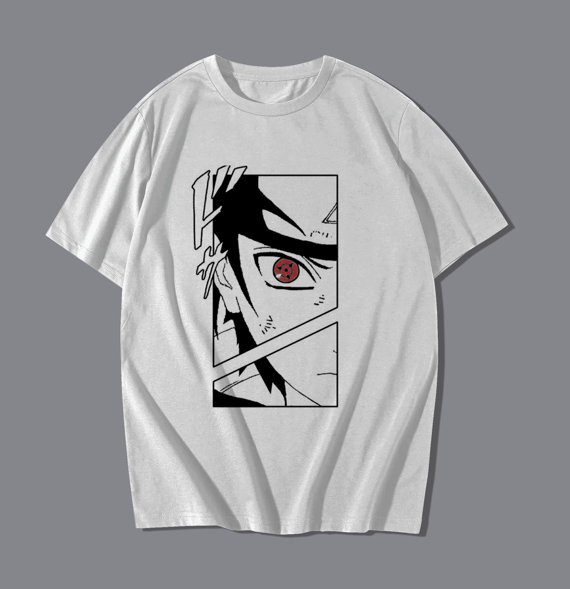 Camiseta T-Shirt Shisui Uchiha Anime Narut'o Mangá Algodão - Cinza