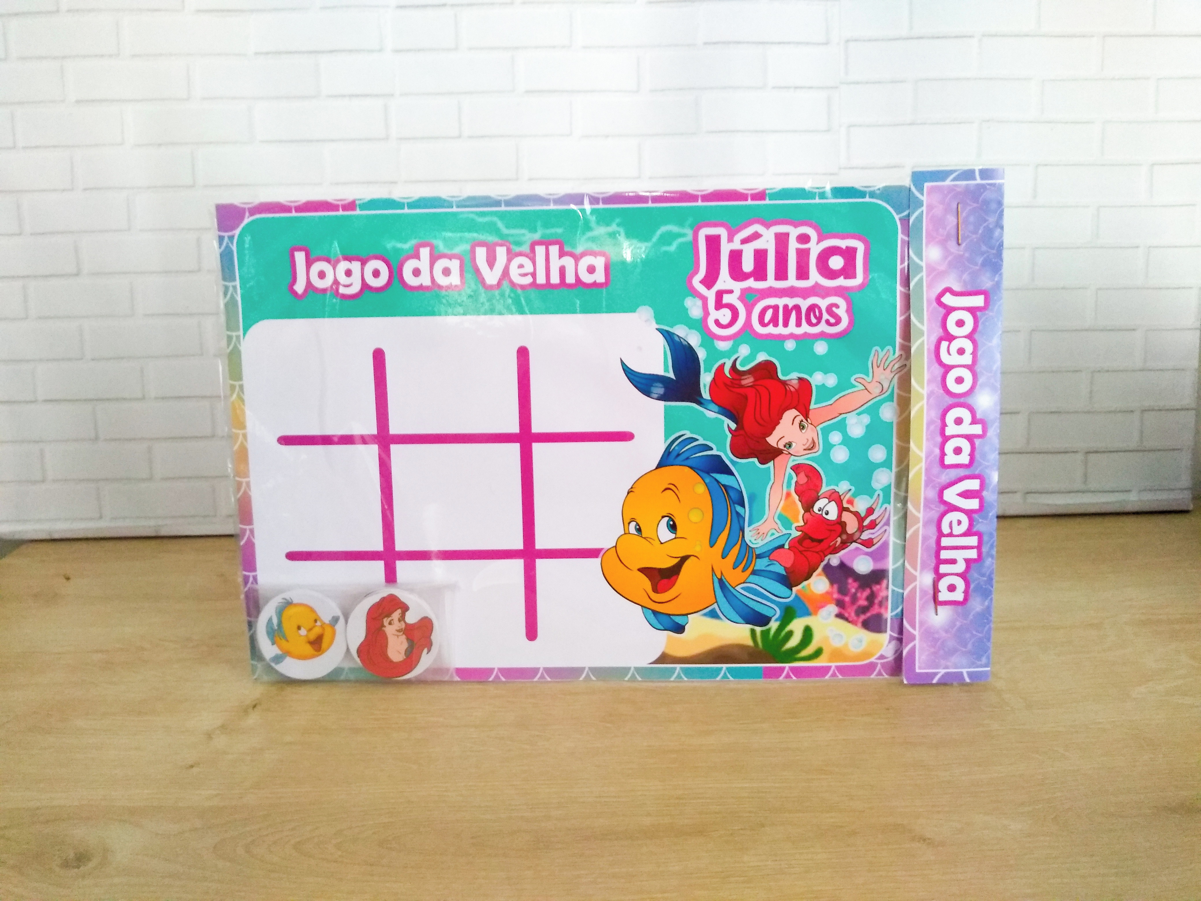 Jogo da Velha Lembrancinha de Aniversário Polly Pocket Azul