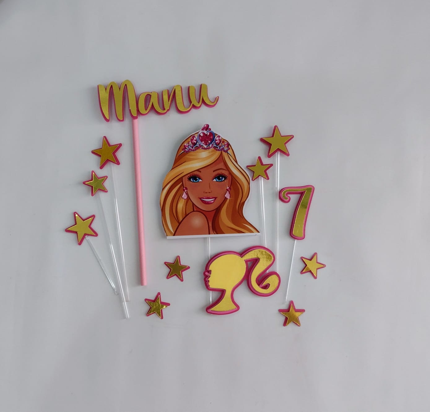 Topo De Bolo Personalizado Princesa Barbie - 3d/camadinhas - Eu