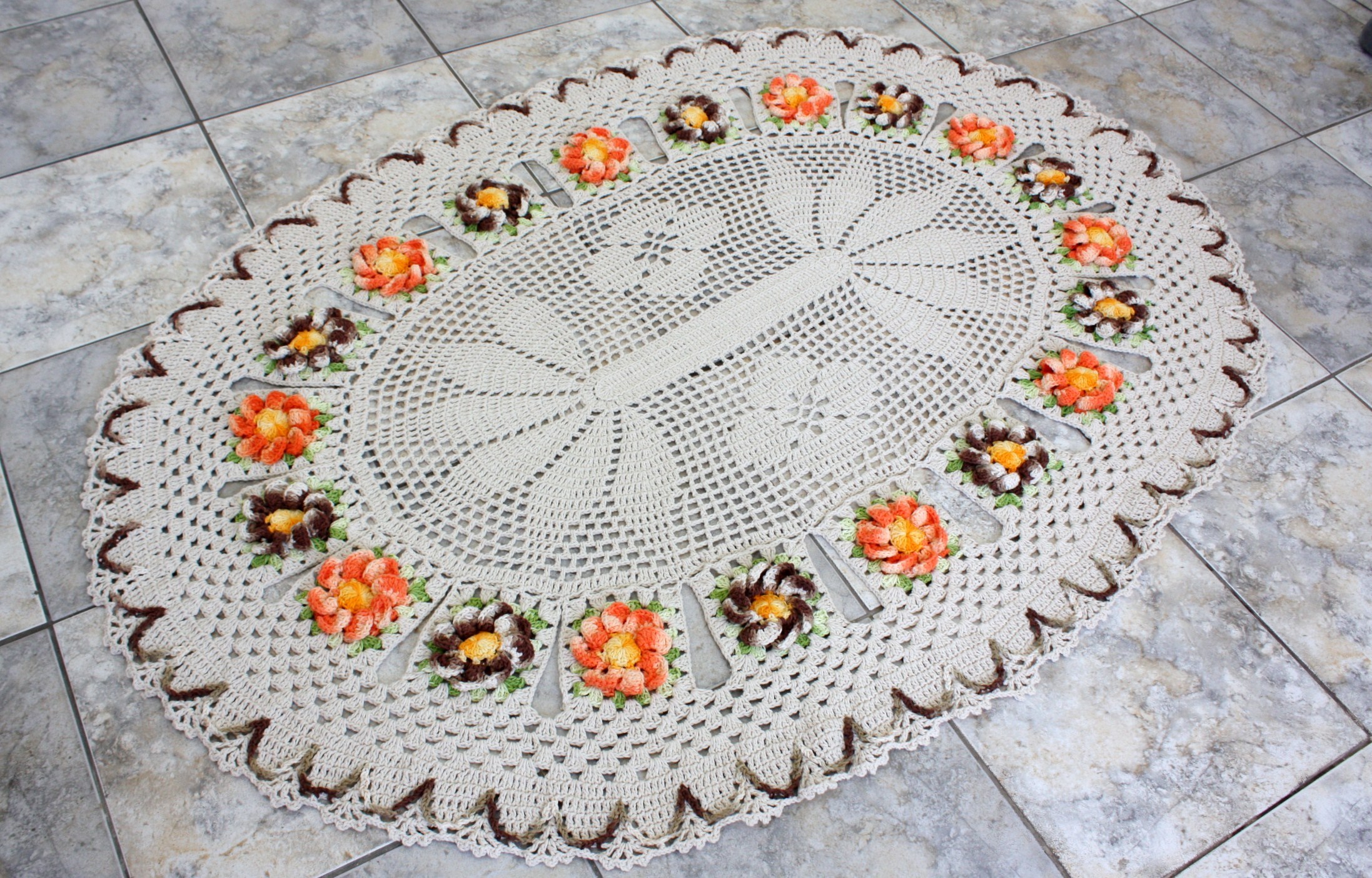 Tapete oval com flores manaca Patricia crochetando Elo7 Tapete Oval De Cr ~ Tapete oval com flores manaca Patricia crochetando Elo7
