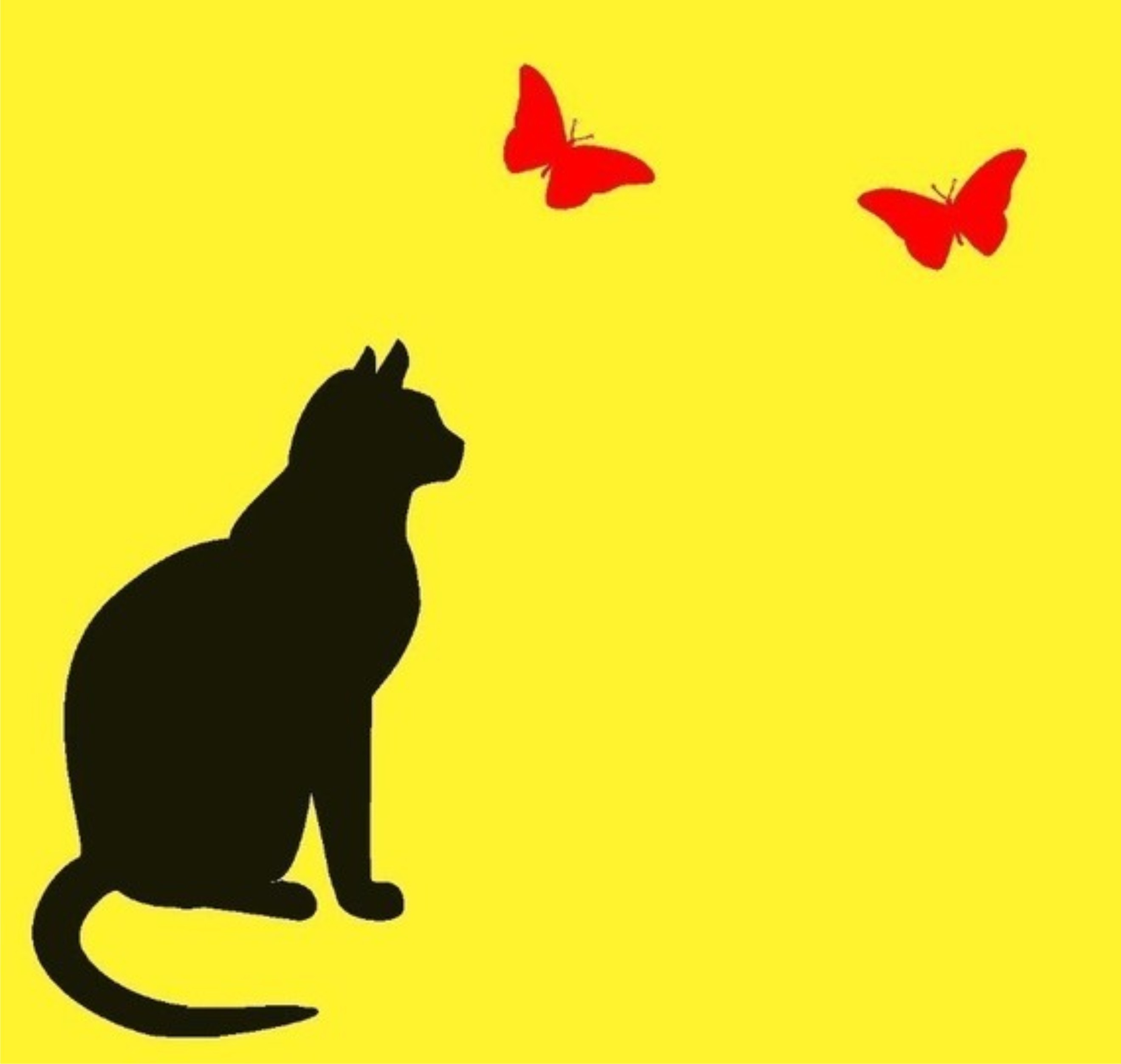 Adesivo decoraç u00e3o parede gato borboletas Adesivos de Aparador Para Hall ~ Adesivo decoraç u00e3o parede gato borboletas Adesivos de