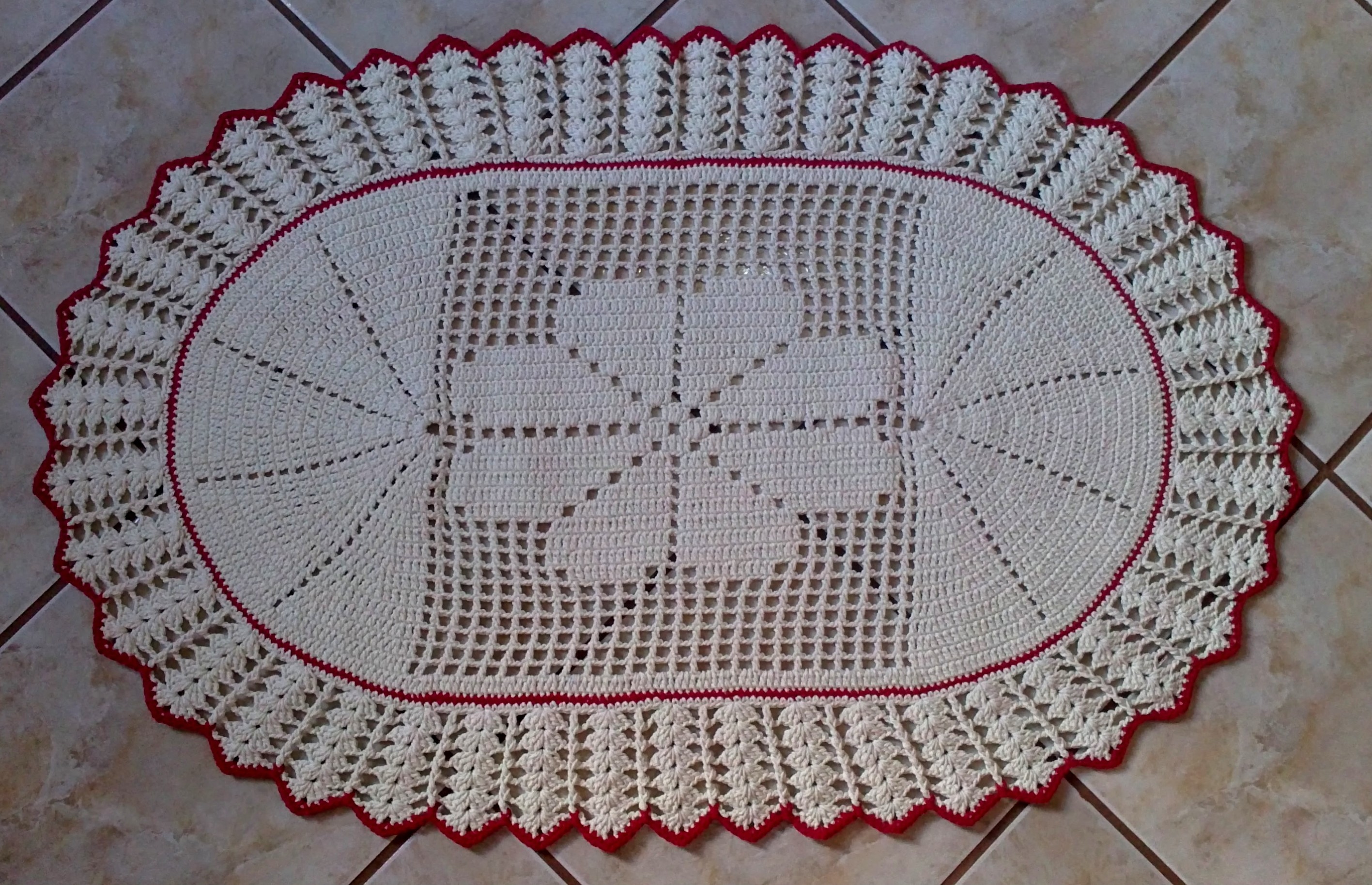 Tapete Oval de croch u00ea Eliane Arts Elo7 Tapete Oval De Cr ~ Tapete Oval de croch u00ea Eliane Arts Elo7