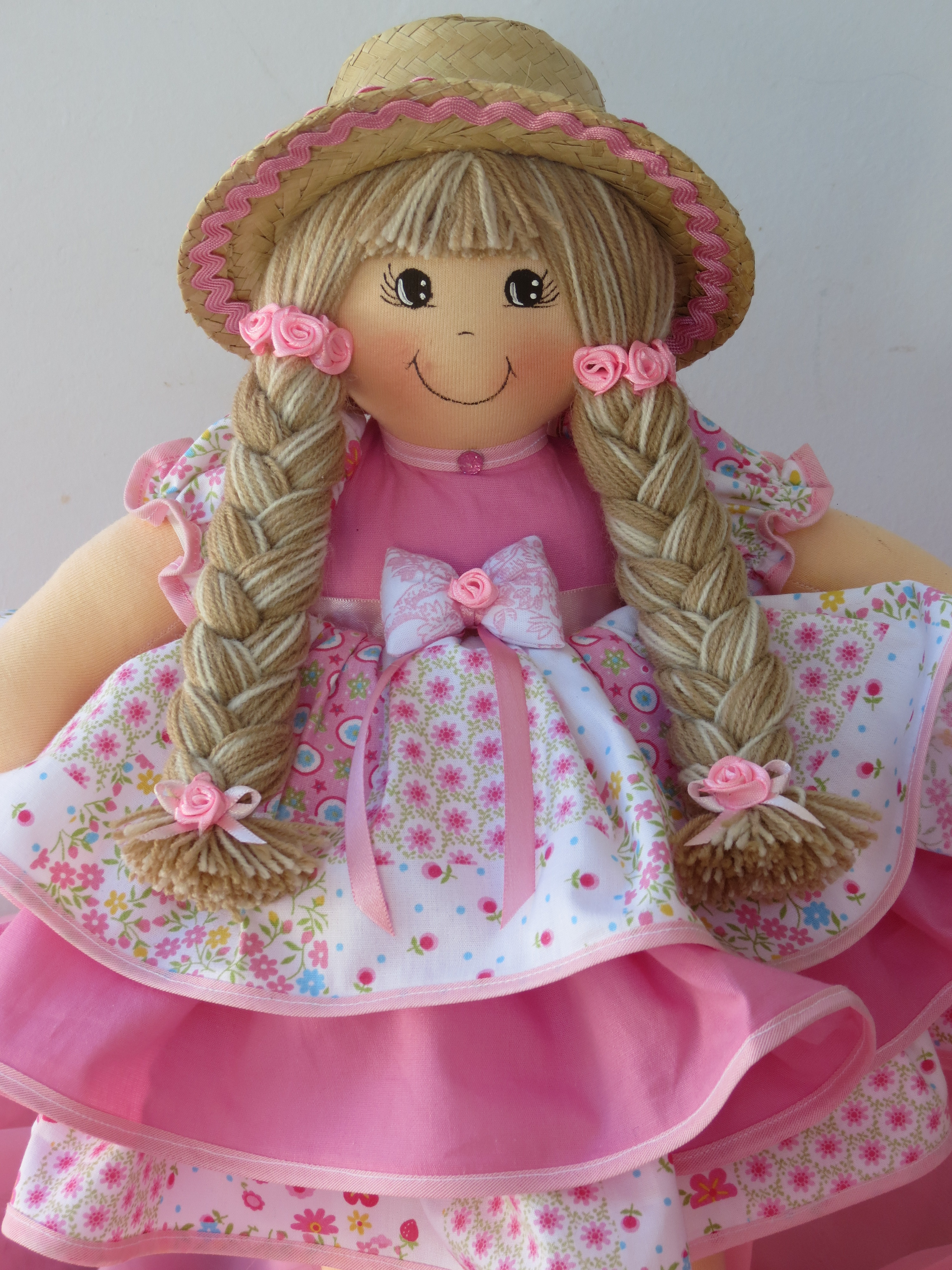 Modelo De Boneca De Pano Boneca De Pano Caipira 40 Cm | Ponto Cris Artes e Fricotes | Elo7