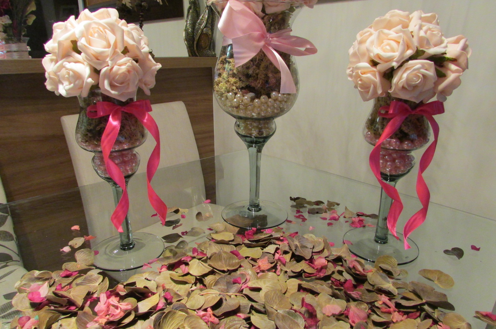 kit taça& mini taças bola de flores I Rosamorena Artes Florais Elo7 Enfeite De Taça ~ kit taça& mini taças bola de flores I Rosamorena Artes Florais Elo7