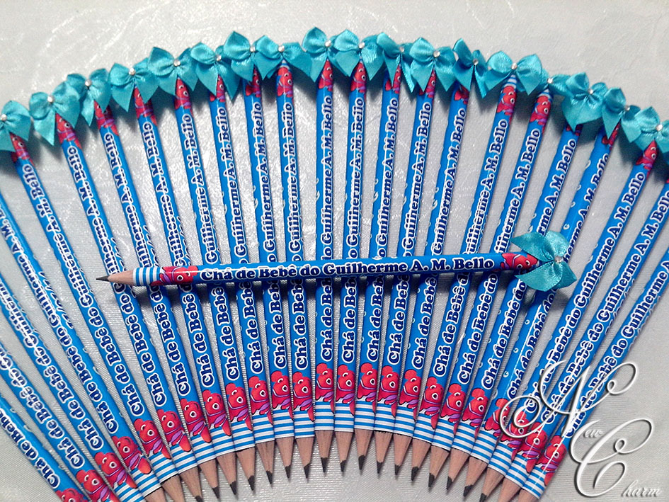Lápis Chá De Beb u00ea peixinho New Charm Convites Elo7 Adesivo Balão De Ar Quente ~ Lápis Chá De Beb u00ea peixinho New Charm Convites Elo7