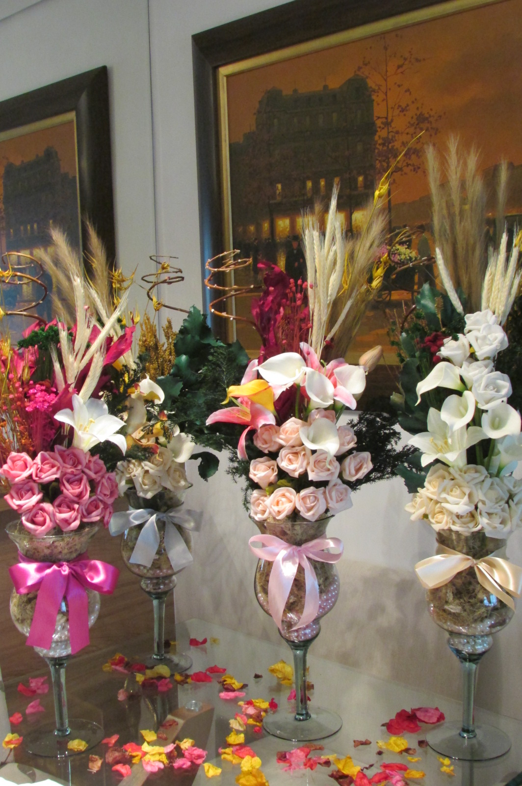 kit 4 arranjos na taça com pérolas Rosamorena Artes Florais Elo7 Enfeite De Taça ~ kit 4 arranjos na taça com pérolas Rosamorena Artes Florais Elo7