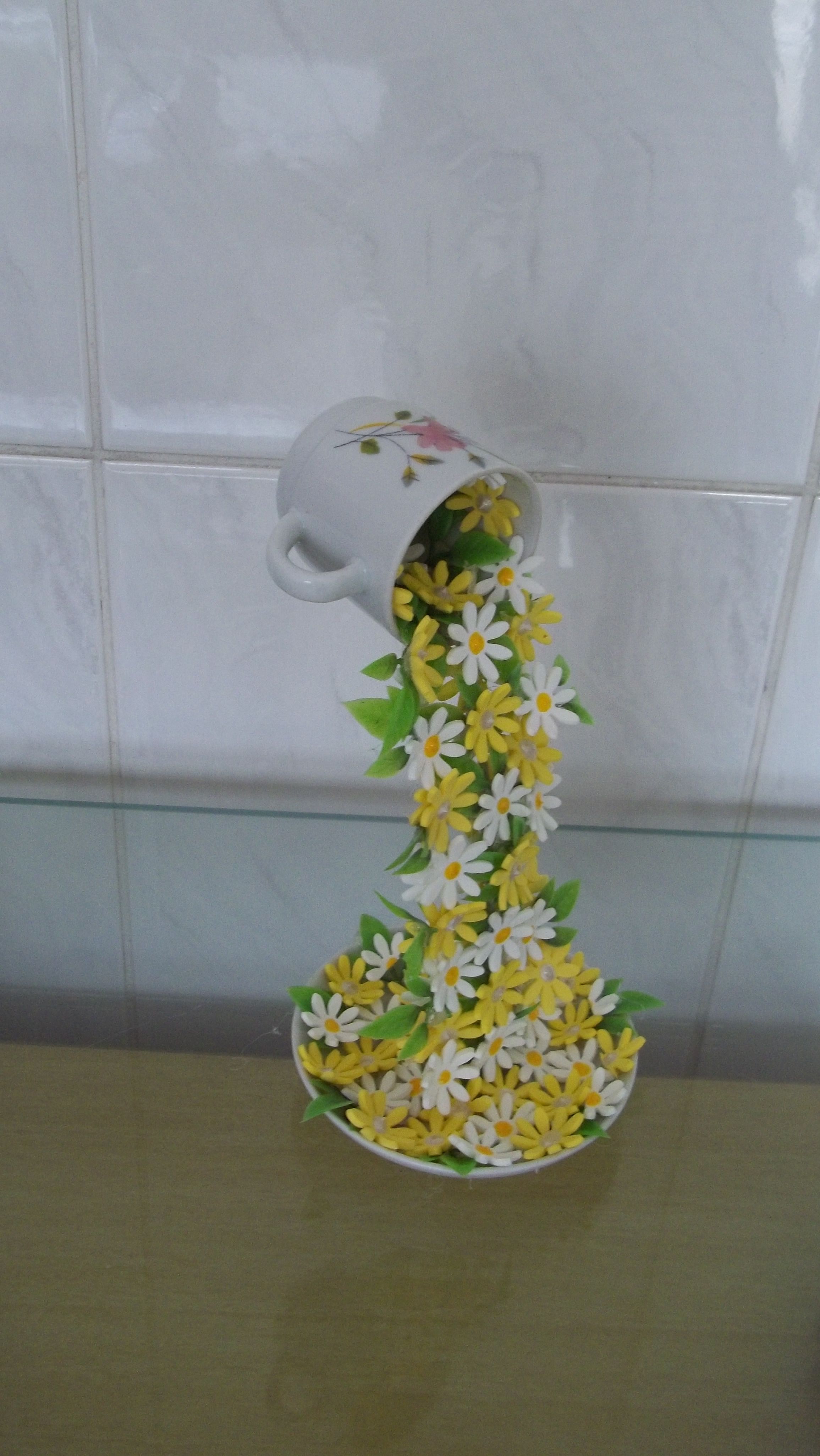 Xícara Decorada Com Flores em Eva Idéias e Cores Decor Elo7 Enfeite De Xicara ~ Xícara Decorada Com Flores em Eva Idéias e Cores Decor Elo7