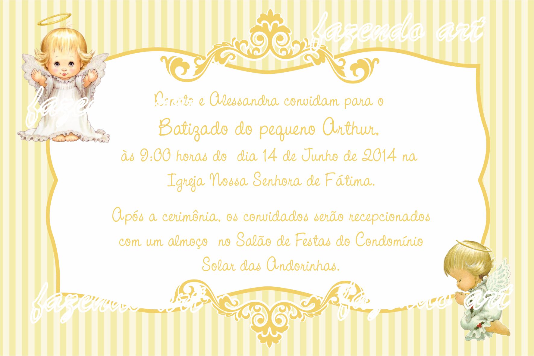 arte digital convite batizado fazendoart elo7 moldura convite de batizado para imprimir gratis