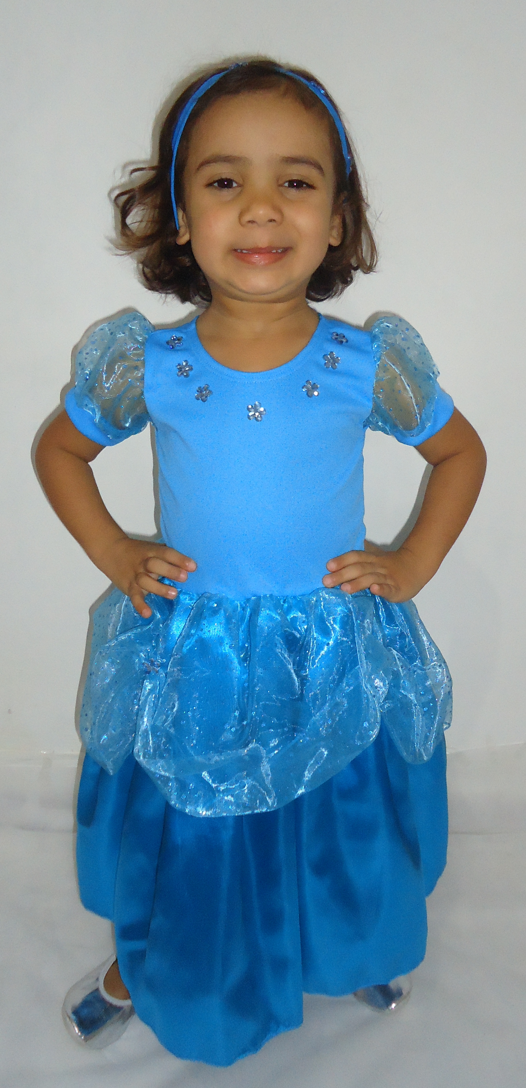 Fantasia vestido Princesa azul glitter bebê - Fantasia E Folia