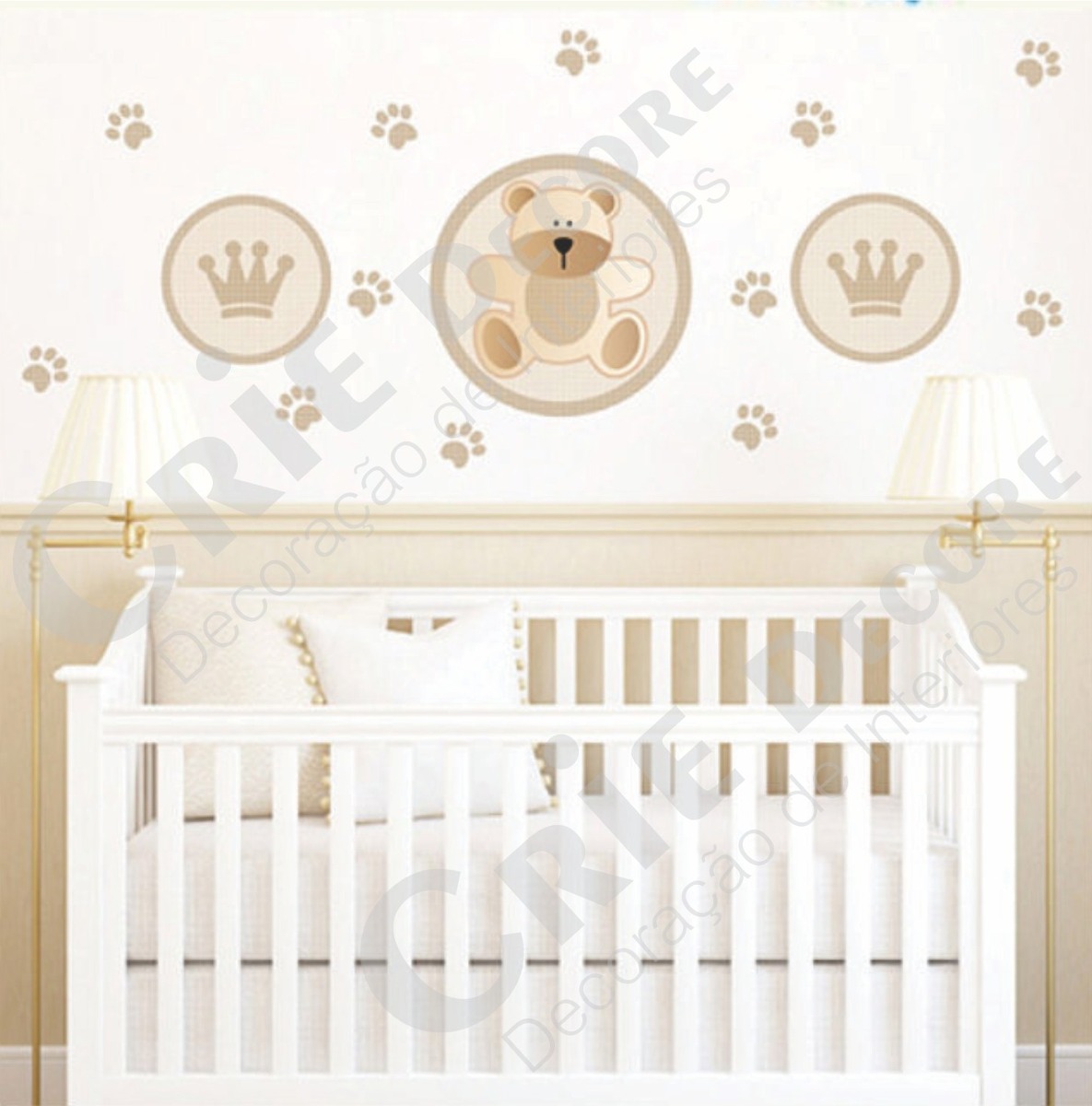 Adesivo De Parede Urso Rei Baby Crie Decore Elo7 Aparador Laqueado Bege ~ Adesivo De Parede Urso Rei Baby Crie Decore Elo7
