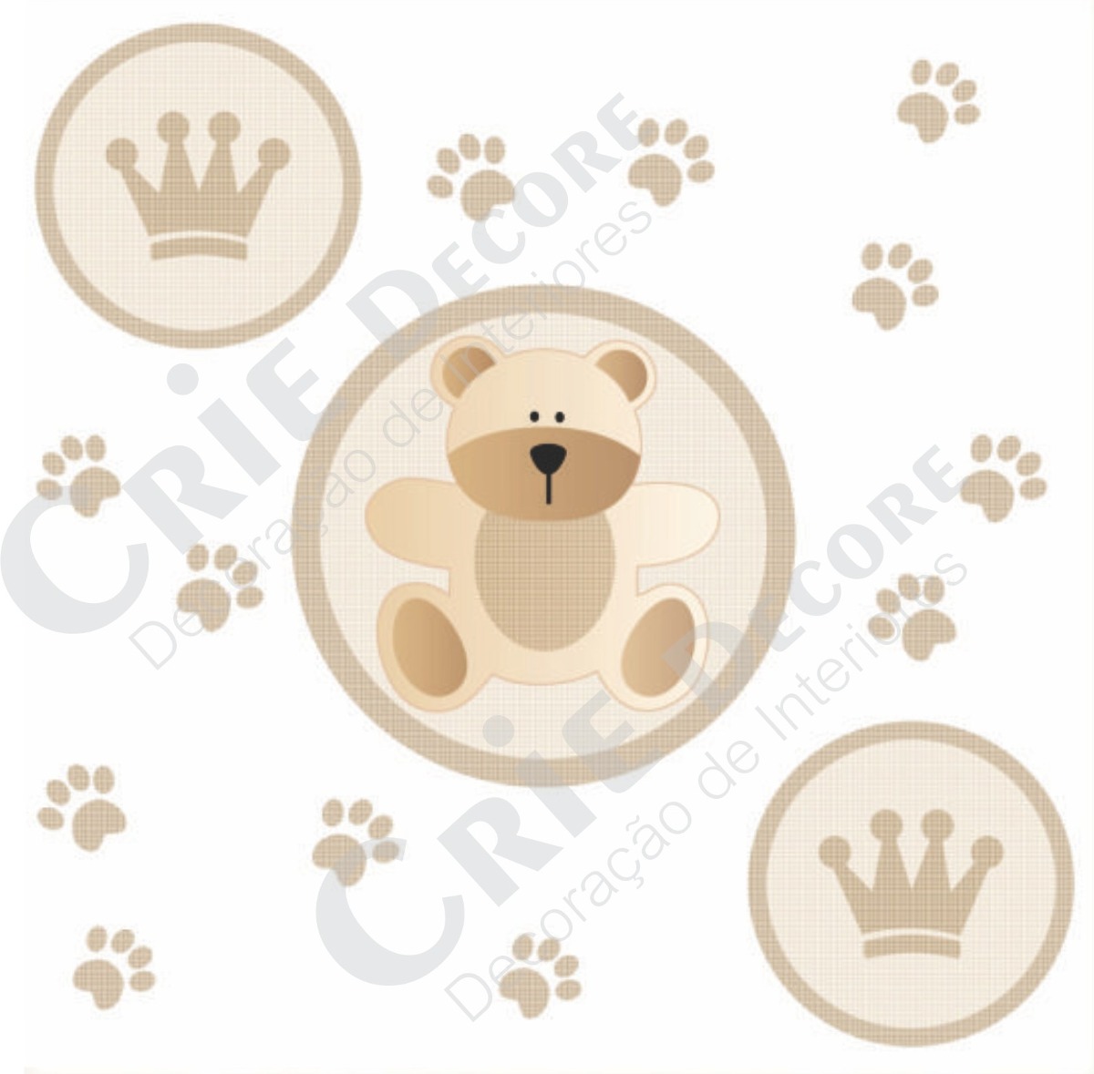 Adesivo De Parede Urso Rei Baby Crie Decore Elo7 Adesivo Para Moto Z Play ~ Adesivo De Parede Urso Rei Baby Crie Decore Elo7