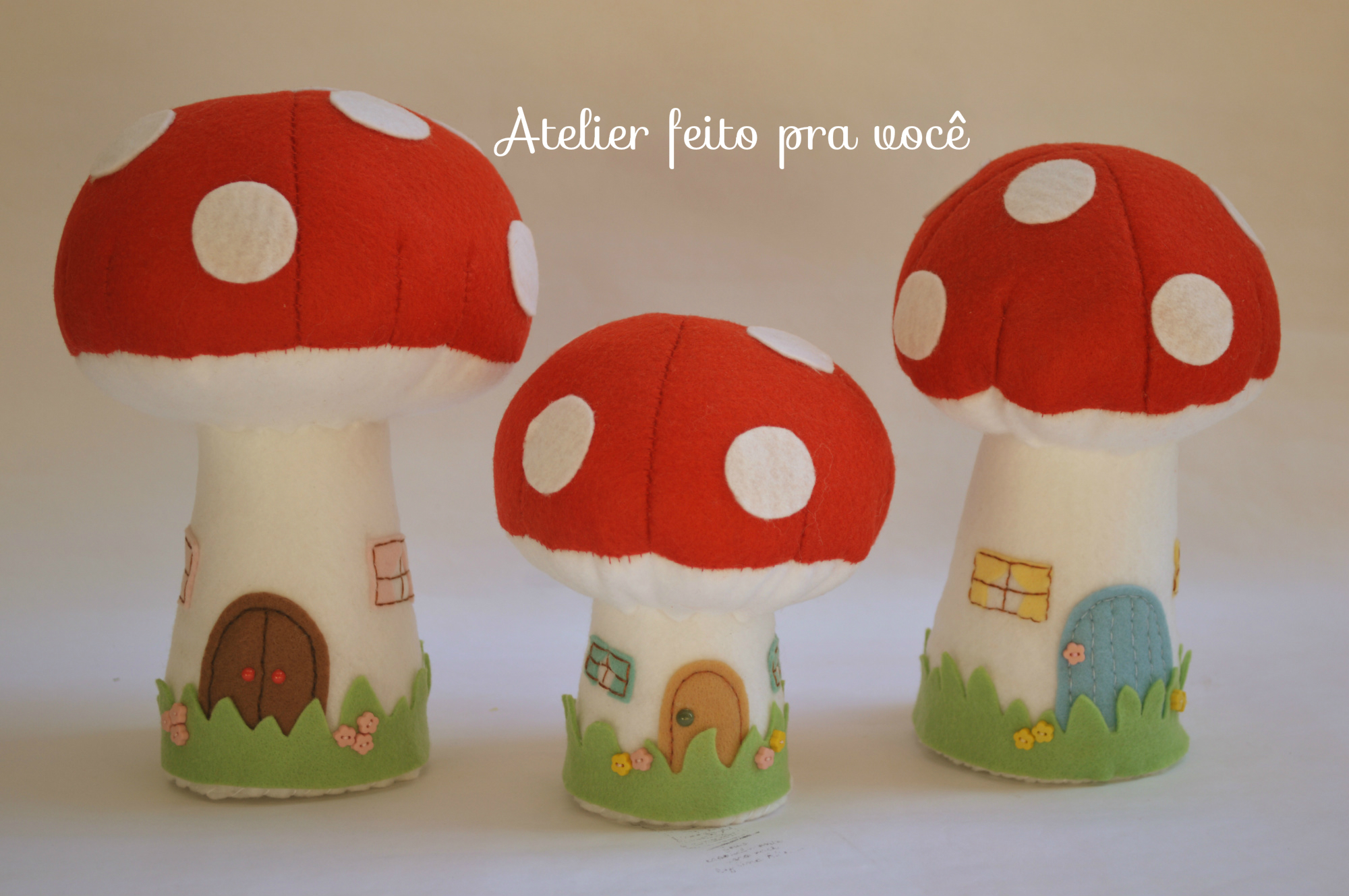 Cogumelos em feltro no Elo7 | Atelier feito pra você by Ana Ribeiro (465AF7)