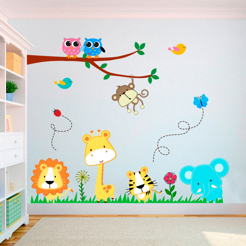 Adesivo Infantil Safari SFR 18 VINIKO LOJA Elo7 Adesivo De Parede Banheiro Pastilhas ~ Adesivo Infantil Safari SFR 18 VINIKO LOJA Elo7
