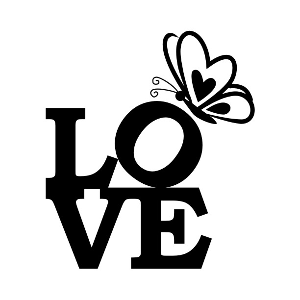 Adesivo de Parede Love e Borboleta Vetor e Imagem Elo7 Adesivo De Parede Justin Bieber ~ Adesivo de Parede Love e Borboleta Vetor e Imagem Elo7