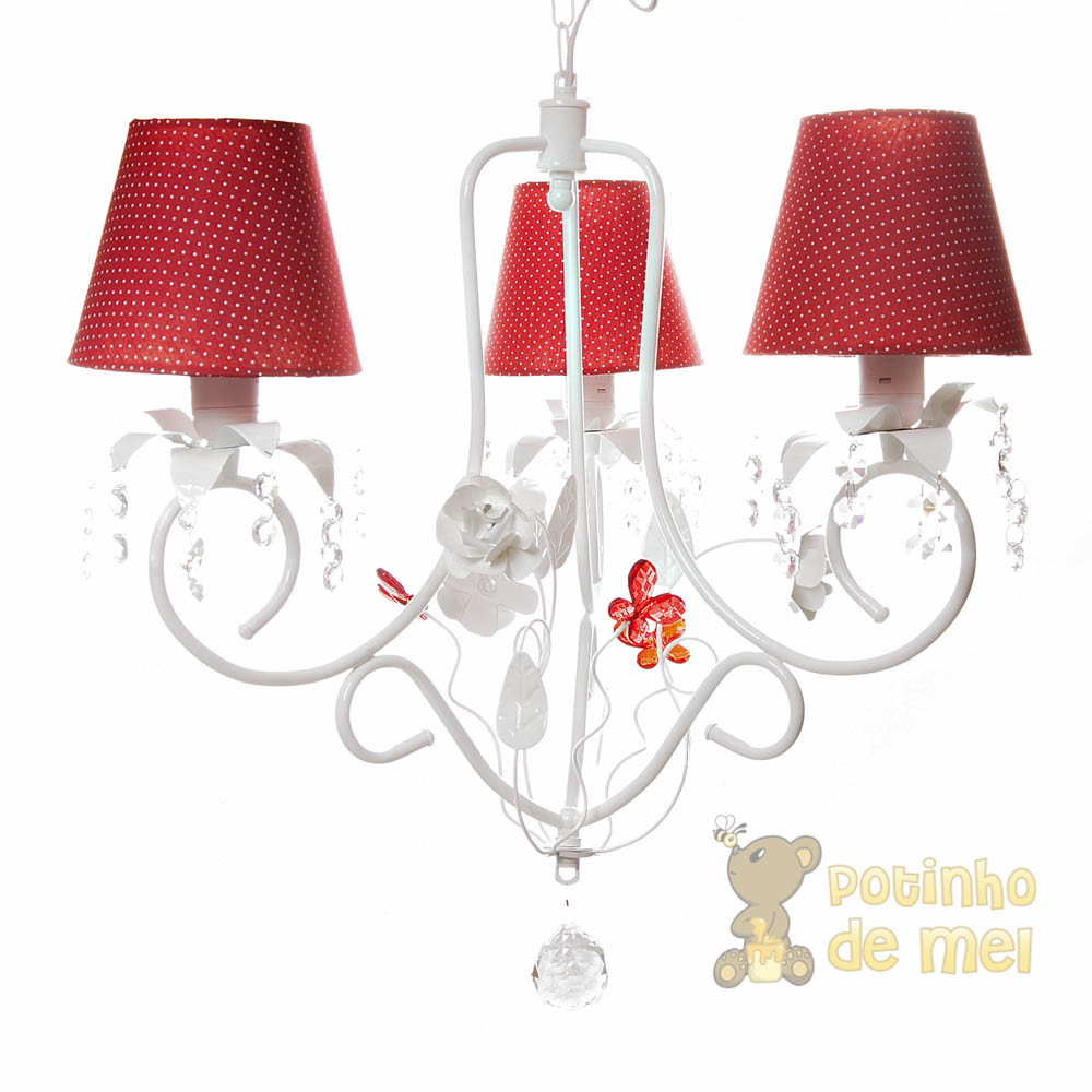 Lustre Princesa Flores Borboleta Branco Potinho de Mel Elo7 Lustre Princesas ~ Lustre Princesa Flores Borboleta Branco Potinho de Mel Elo7