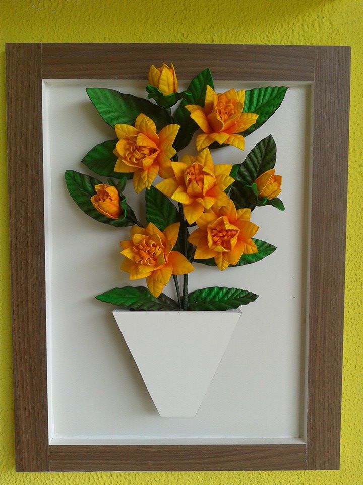 Quadro em MDF c Flores de EVA Apiadinho Luna u00b4s Artesanatos Elo7 Artesanato Goiania Go ~ Quadro em MDF c Flores de EVA Apiadinho Luna u00b4s Artesanatos Elo7