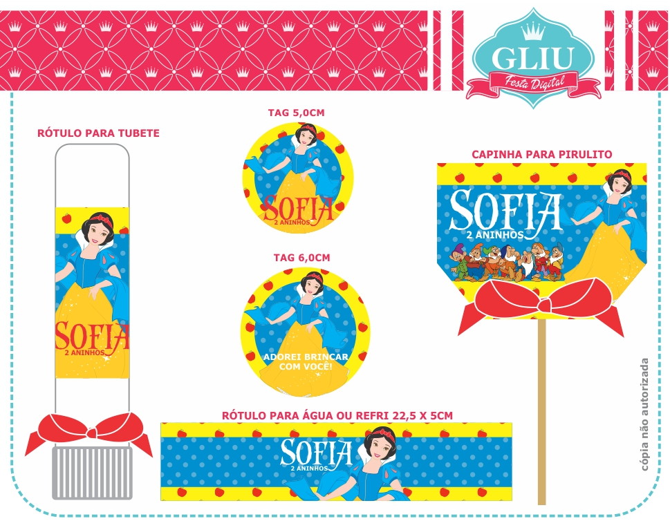 kit digital para imprimir branca de neve no elo7 gliu