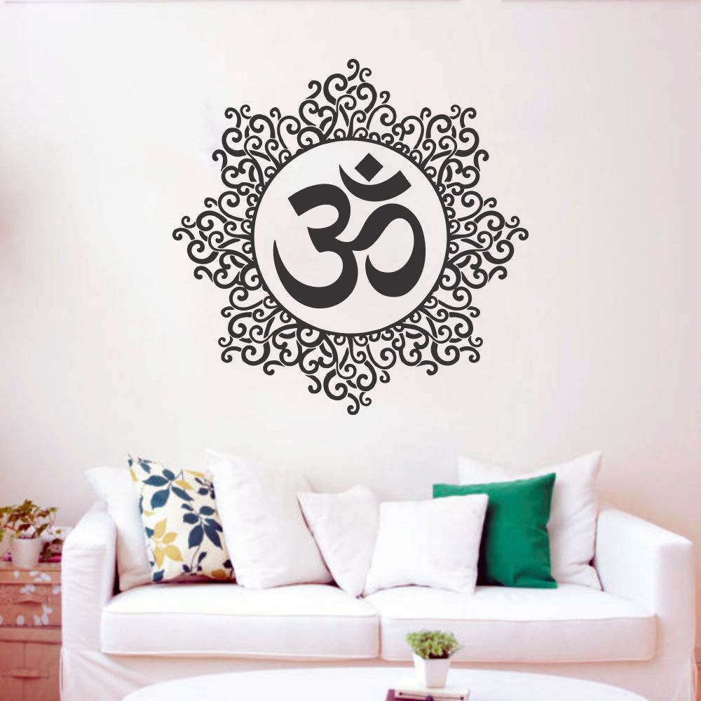 Adesivo de Parede Mandala OM ARTM decoraç u00e3o criativa Elo7 Como Fazer Artesanato Reciclagem De Garrafa Pet ~ Adesivo de Parede Mandala OM ARTM decoraç u00e3o criativa Elo7
