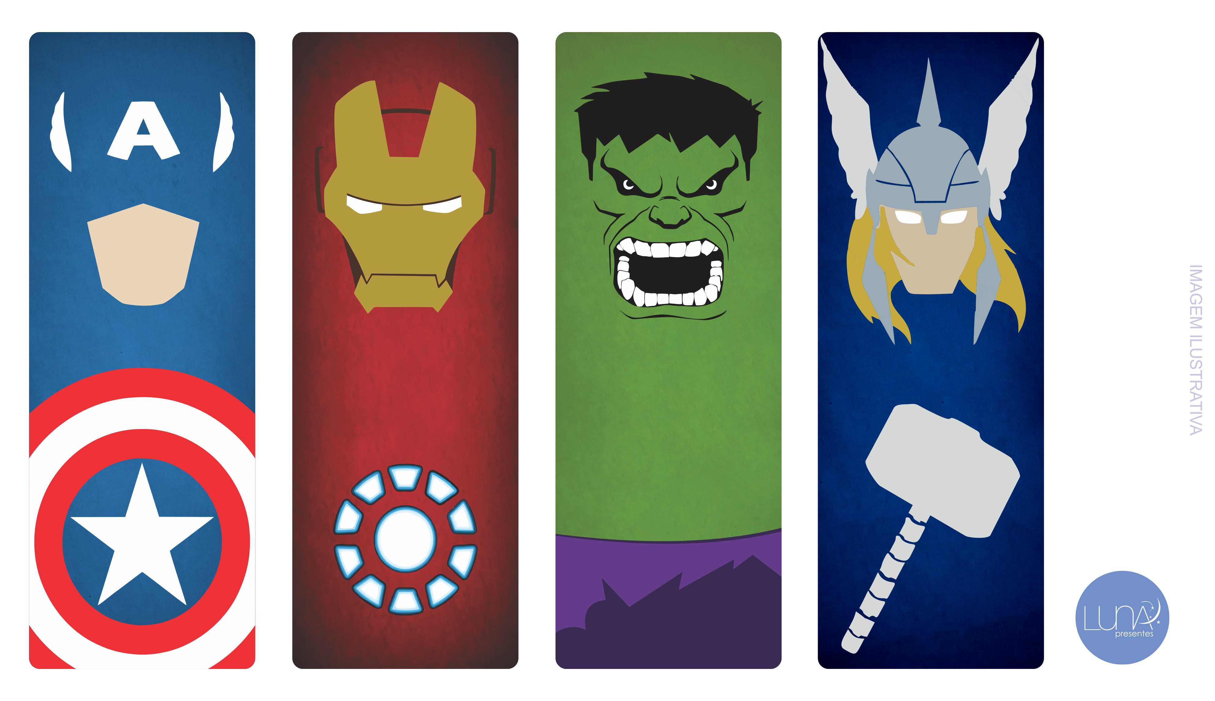 4 Adesivos de Parede Vingadores 26x70cm Luna Presentes Elo7 Artesanato Reciclado Com Vidro ~ 4 Adesivos de Parede Vingadores 26x70cm Luna Presentes Elo7