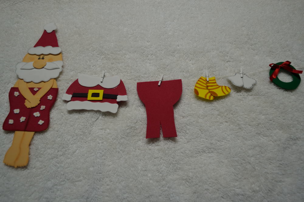 Enfeite Varal de Roupas Papai Noel JDJ Artesanato Elo7 Enfeite De Roupa ~ Enfeite Varal de Roupas Papai Noel JDJ Artesanato Elo7